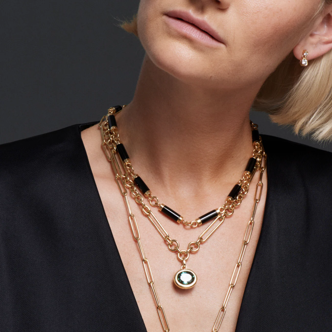 Element | Oversized Element Chain | Onyx, Yellow Gold - Image 4
