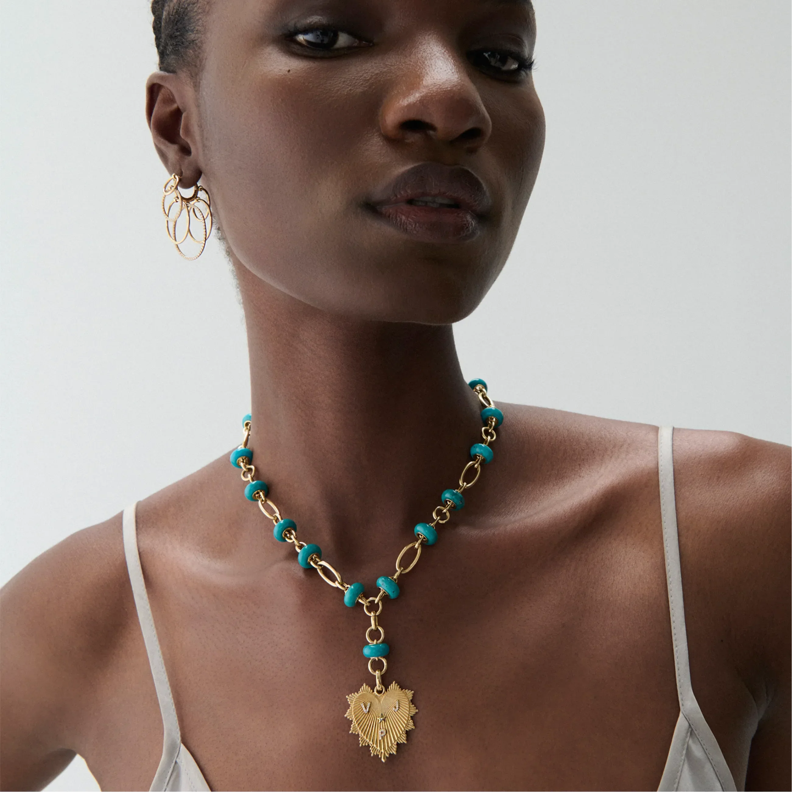 Orbit | Orbit Stone Extension Chain | Turquoise, Yellow Gold - Image 2