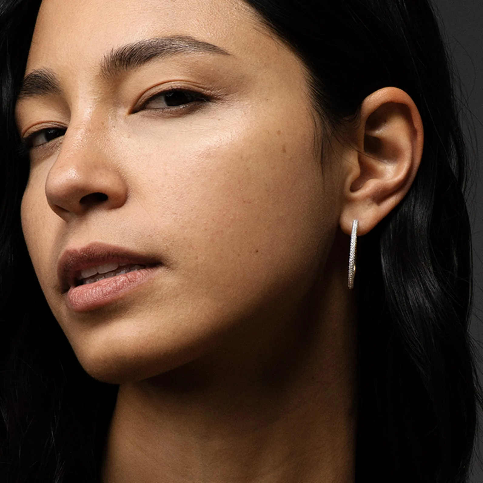 Pavé Oversized Hoop Earring | Diamonds, Mixed Gold - Image 3