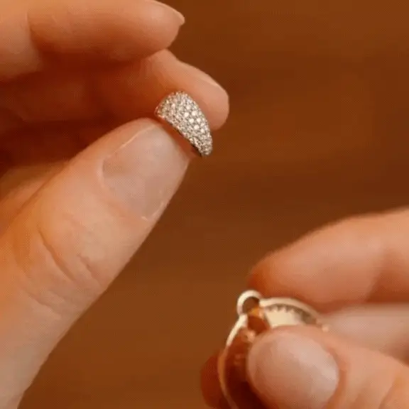 Necklace Connector | Medium Pavé Bail Link | Diamonds, White Gold - Image 3