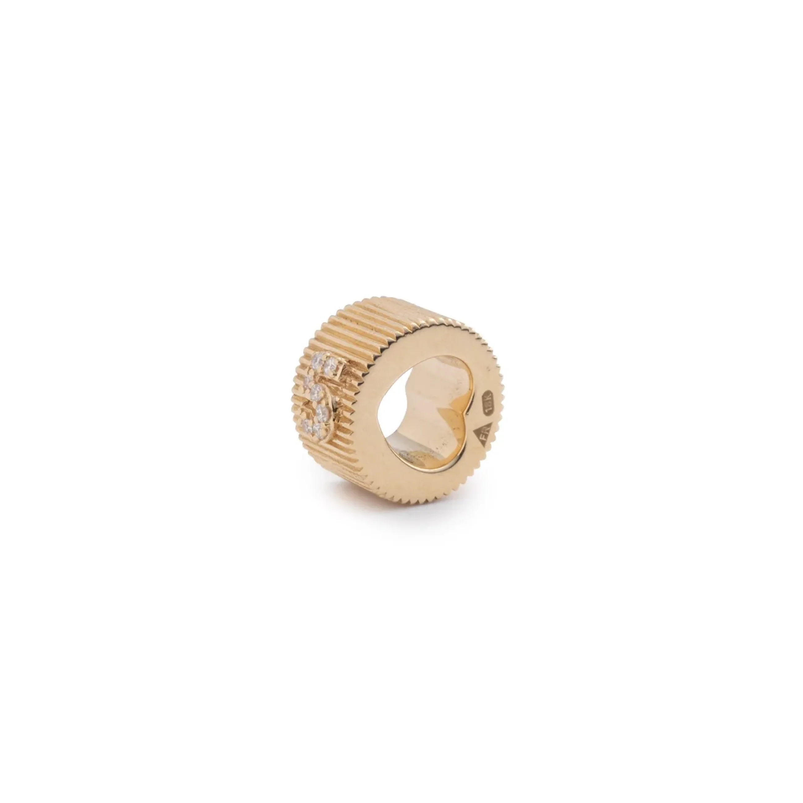 Personalized | Pavé Initial Heart Beat | Diamonds, Yellow Gold - Image 3