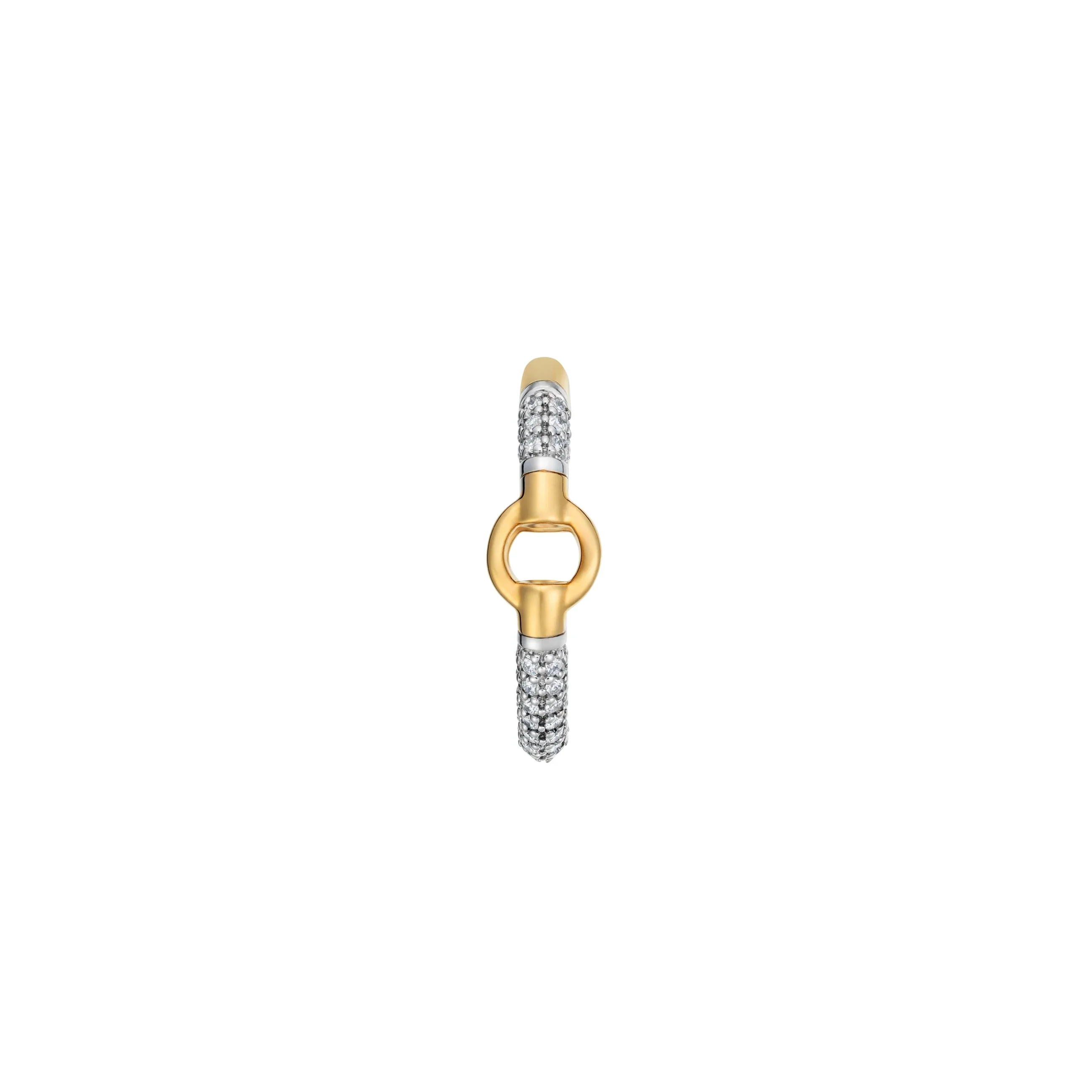Element | Pavé Element Chain Hoop Earring | Diamonds, Mixed Gold - Image 3