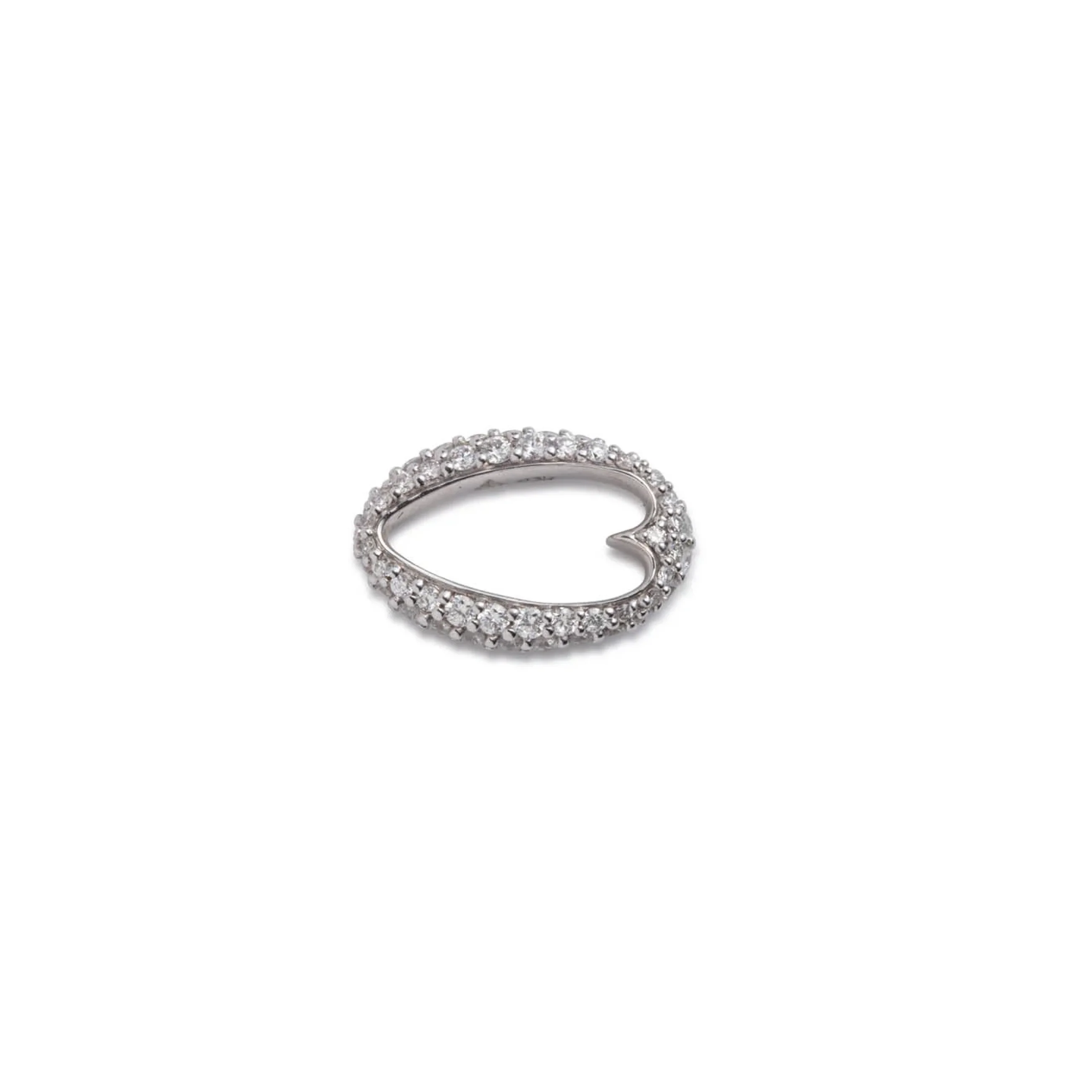 True Love | Pavé Oval Heart Slide | Diamonds, White Gold
