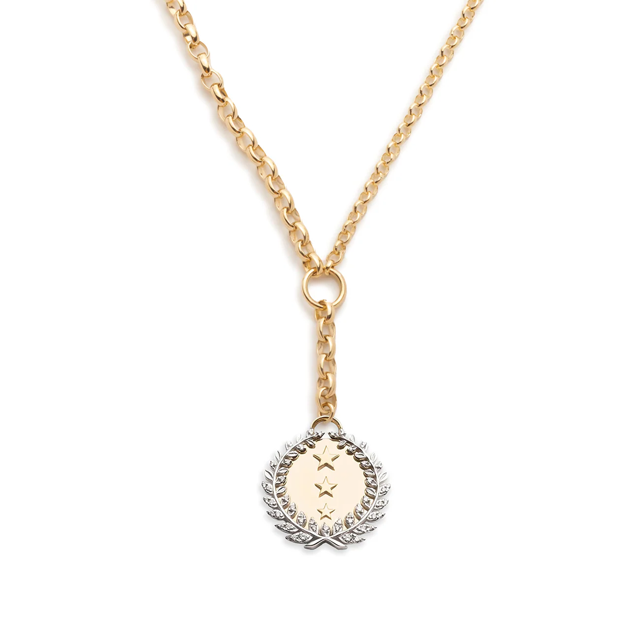 Dream | Per Aspera Ad Astra Heavy Mixed Belcher Extension Necklace | Diamonds, Mixed Gold