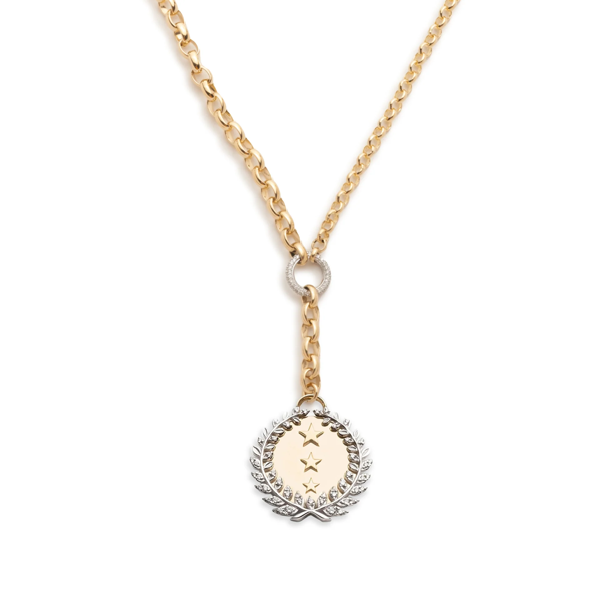 Dream | Per Aspera Ad Astra Heavy Mixed Belcher Extension Necklace | Diamonds, Mixed Gold - Image 2