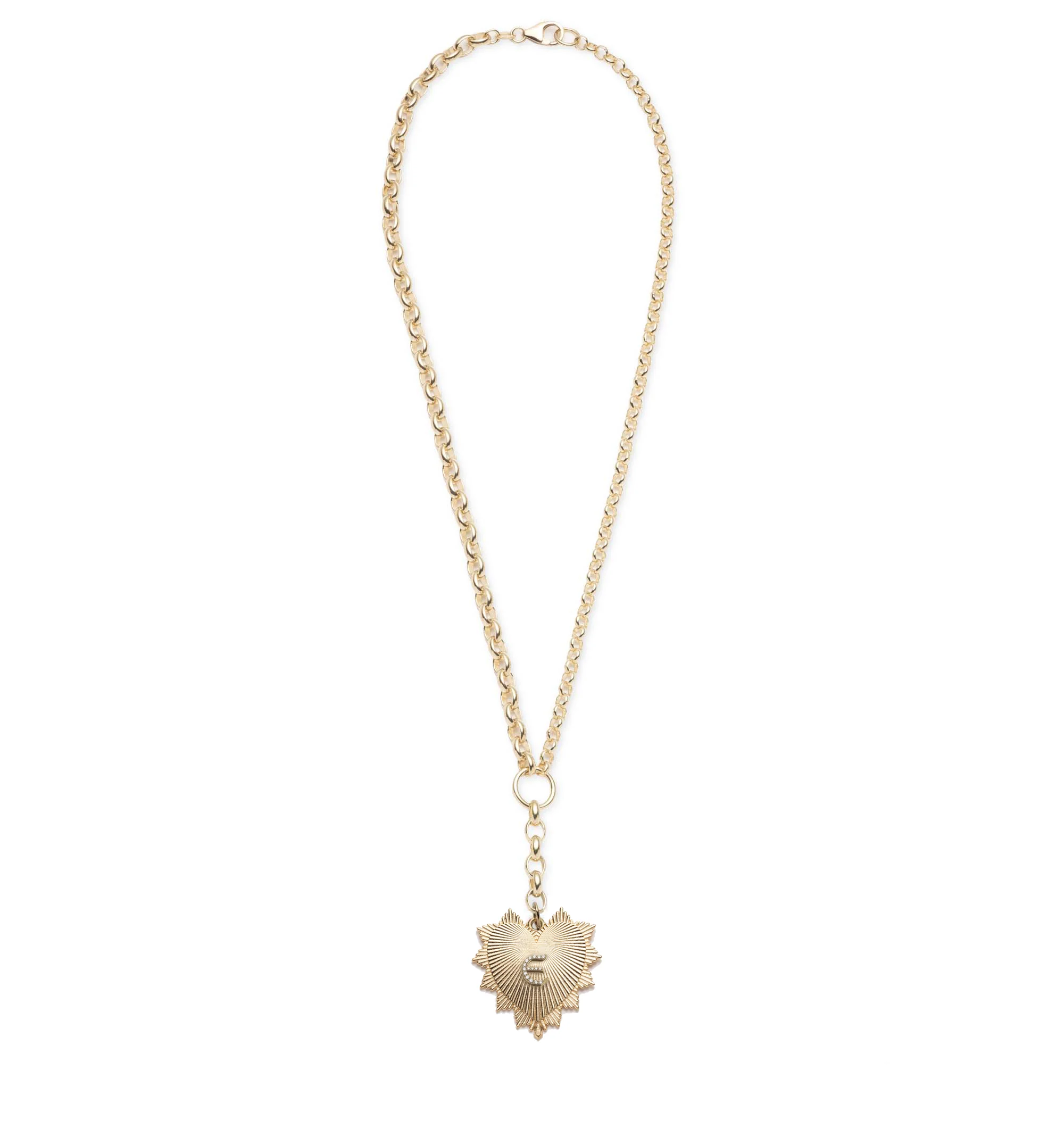 Personalized - True Love | Custom Heart Love Token Heavy Mixed Belcher Extension Necklace | Diamonds, Yellow Gold - Image 3