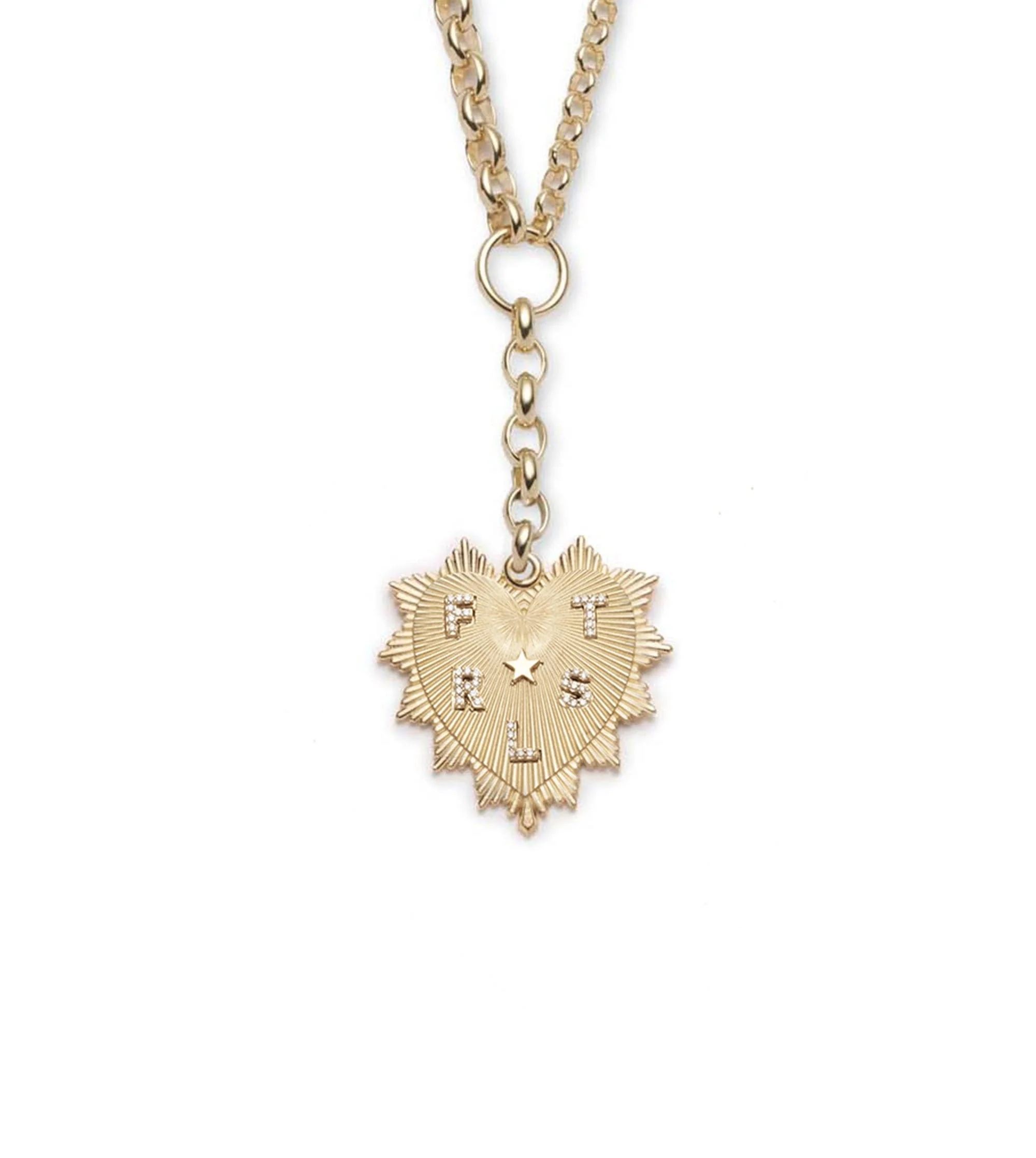 Personalized - True Love | Custom Heart Love Token Heavy Mixed Belcher Extension Necklace | Diamonds, Yellow Gold - Image 9