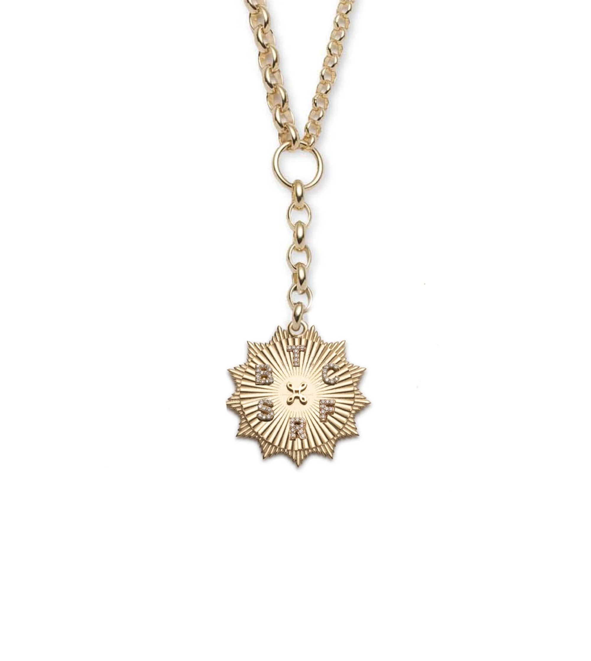 Personalized | Custom Radiating Heavy Mixed Belcher Extension Necklace | Diamonds, Yellow Gold - Image 8