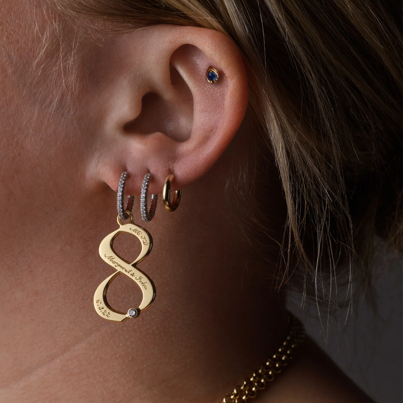 Petite Chubby Hoop Earring | Yellow Gold - Image 4