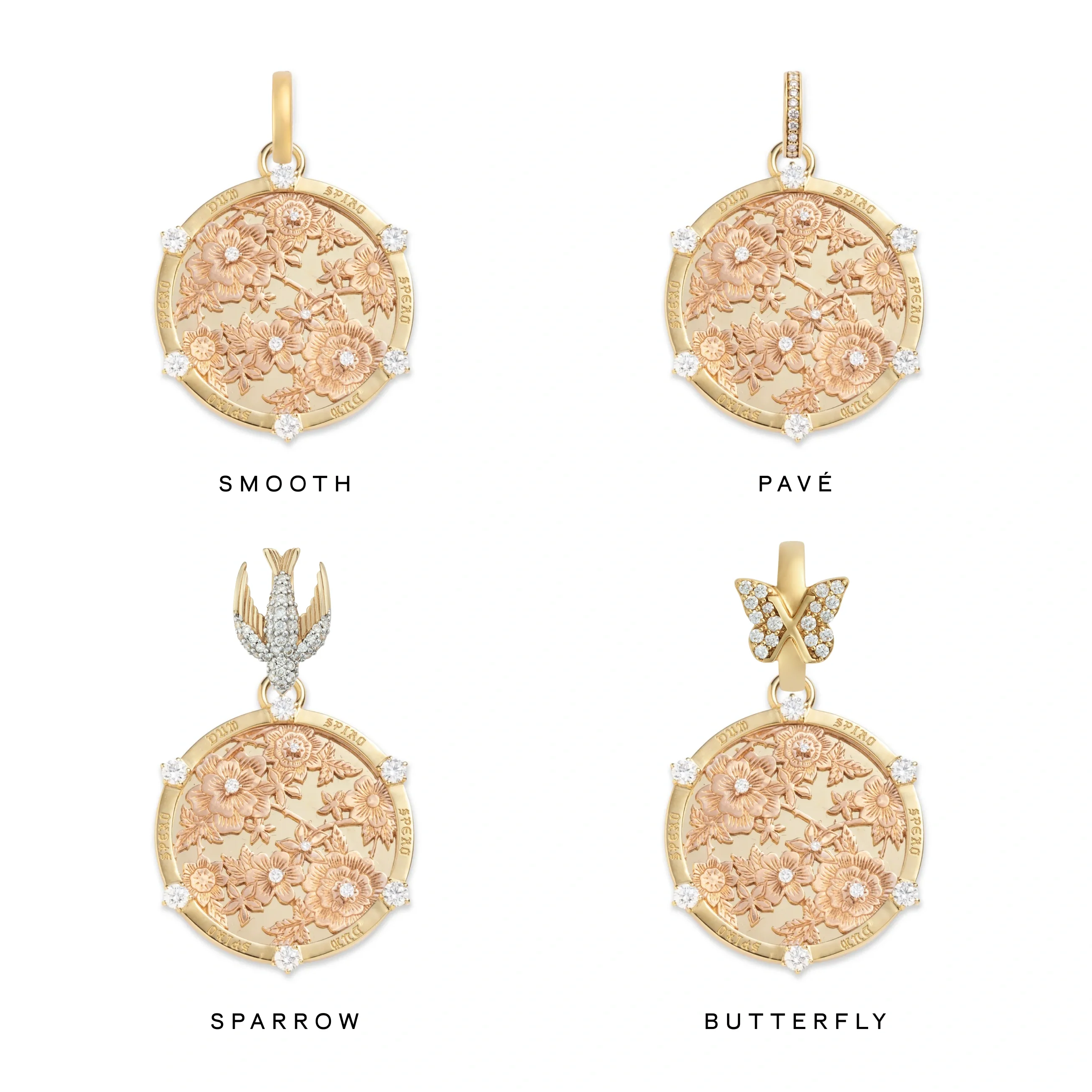 Resilience | Floral Screen Large Medallion | Diamonds, Yellow Gold, Rose Gold - Image 3