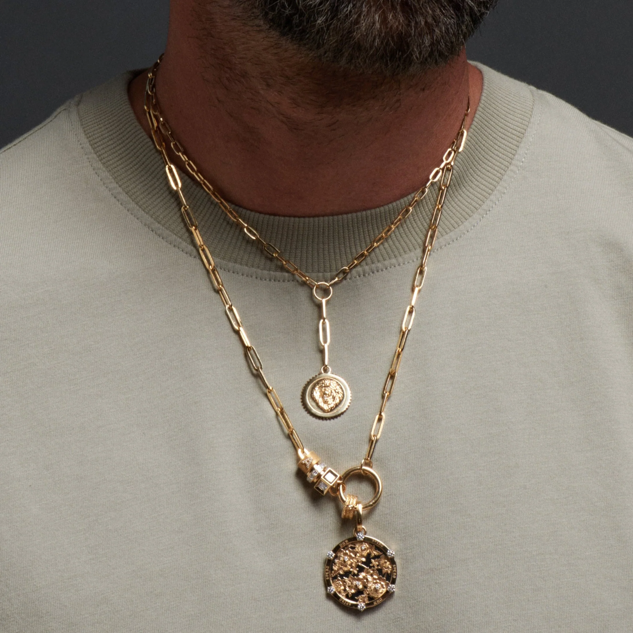 Resilience | Floral Screen Large Medallion | Diamonds, White Gold, Yellow Gold - Image 5