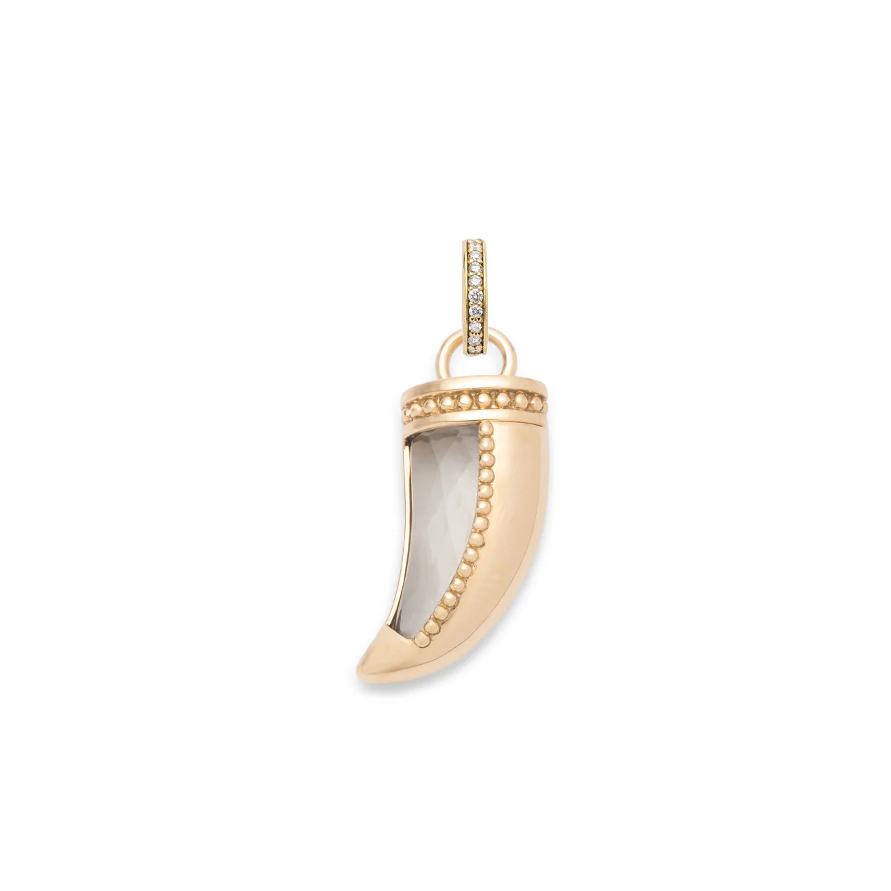 Protection | Gemstone La Loba Claw Pendant | Green Prasiolite, Yellow Gold - Image 3