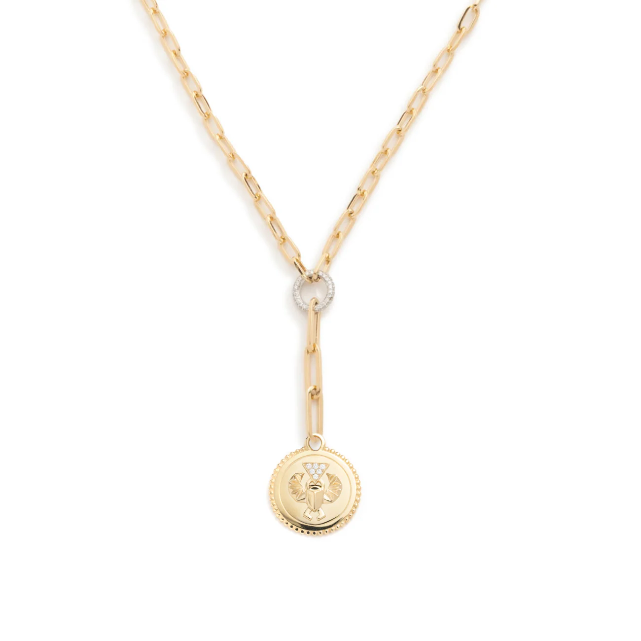 Protection | Small Clip Extension Necklace | Diamonds, Yellow Gold - Image 5