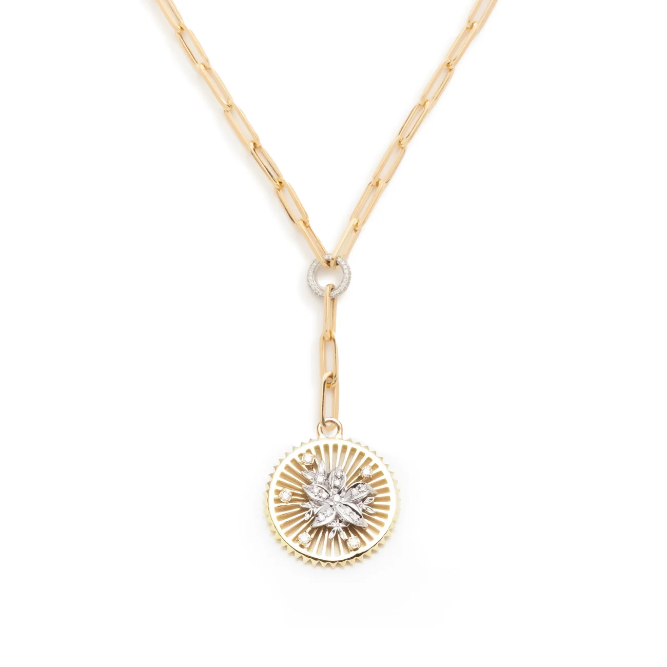 Resilience | Blossoms Medium Clip Extension Necklace | Diamonds, Mixed Gold - Image 3