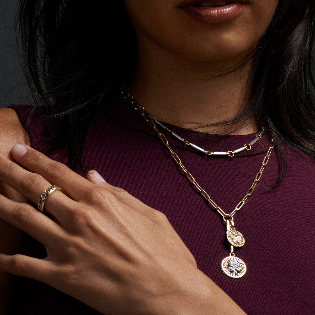 Resilience | Blossoms Medium Clip Extension Necklace | Diamonds, Mixed Gold - Image 4