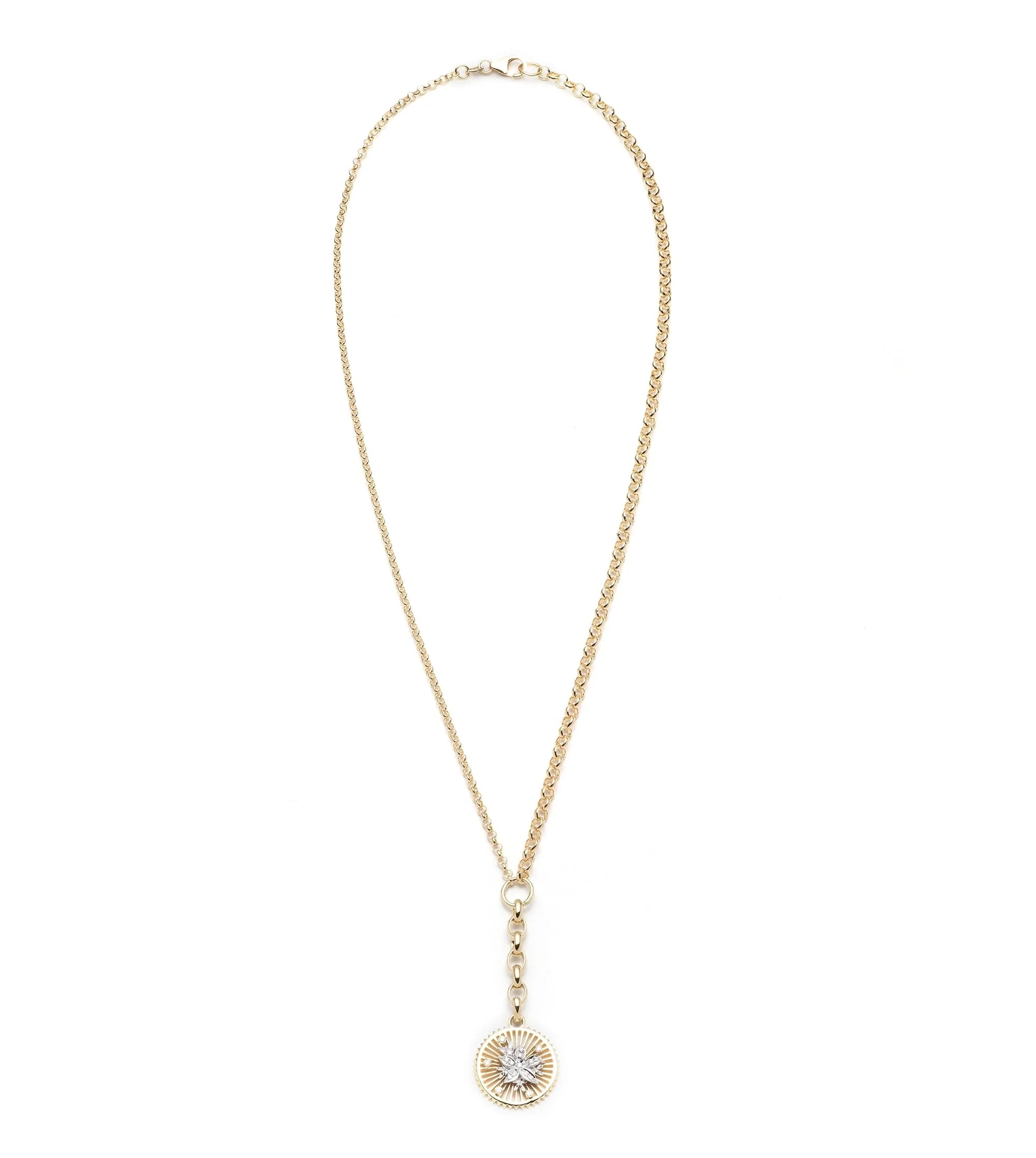 Resilience | Blossoms Medium Mixed Belcher Extension Necklace | Diamonds, Mixed Gold - Image 4