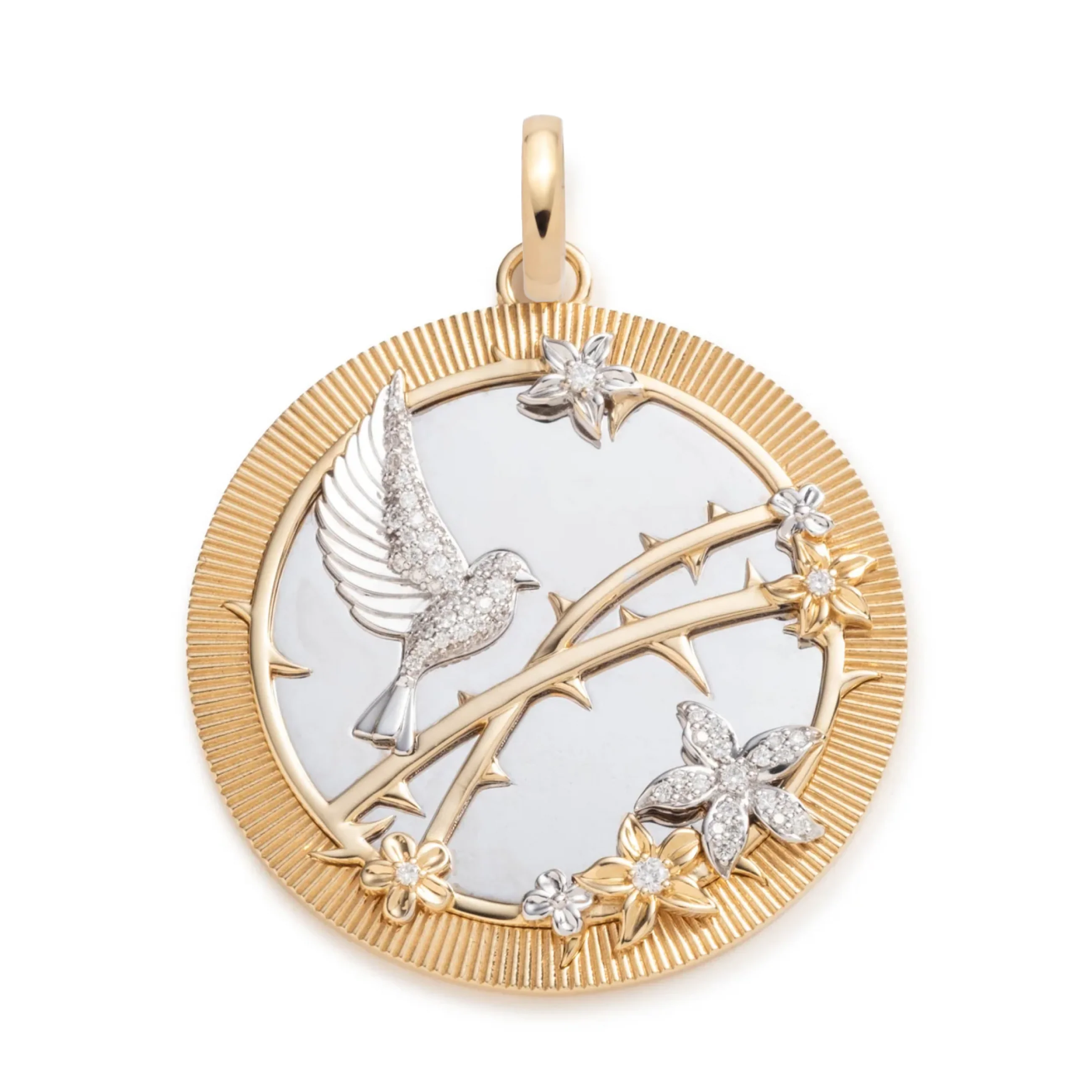 Resilience | Sparrow Exuberant Medallion | Diamonds, Mixed Gold