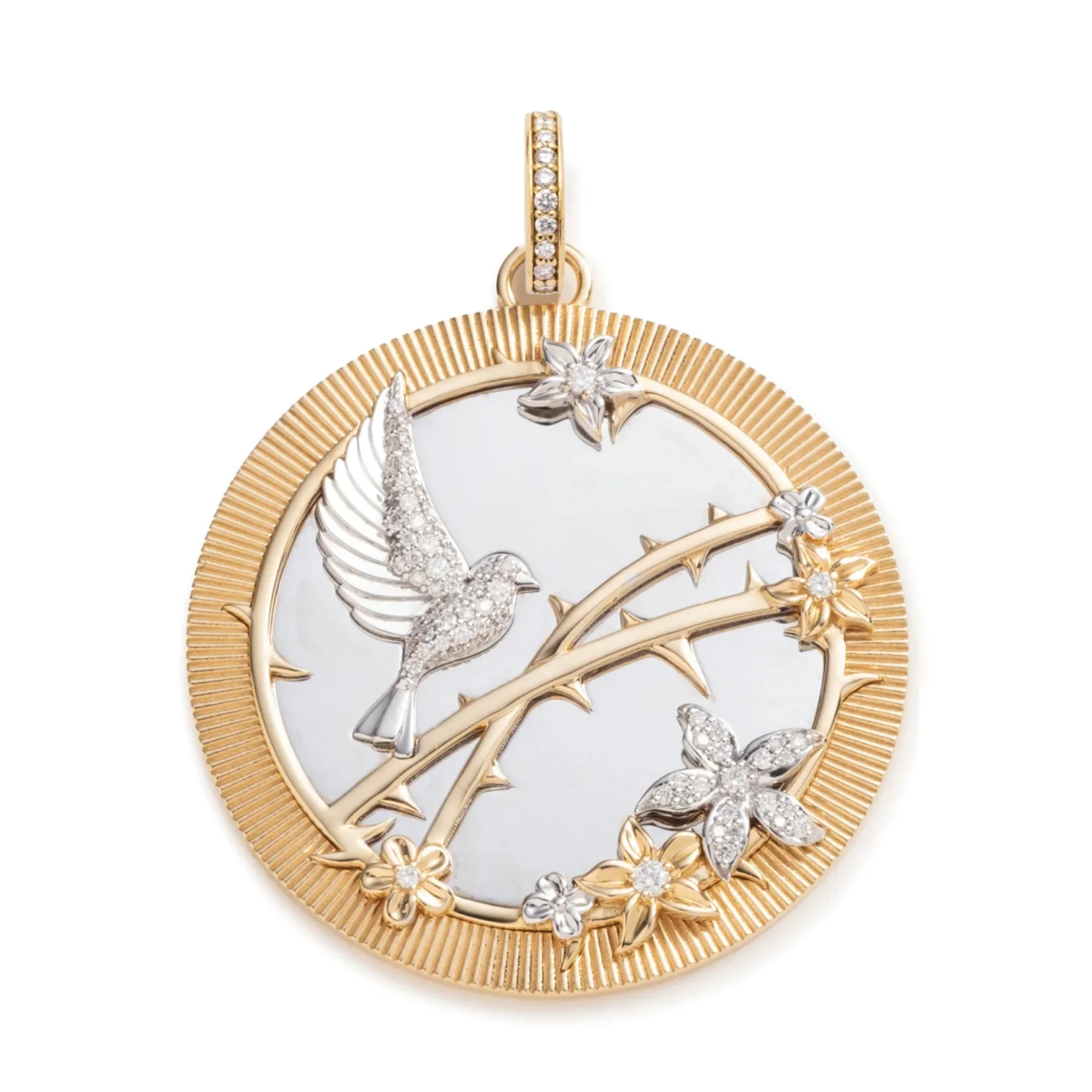 Resilience | Sparrow Exuberant Medallion | Diamonds, Mixed Gold - Image 2