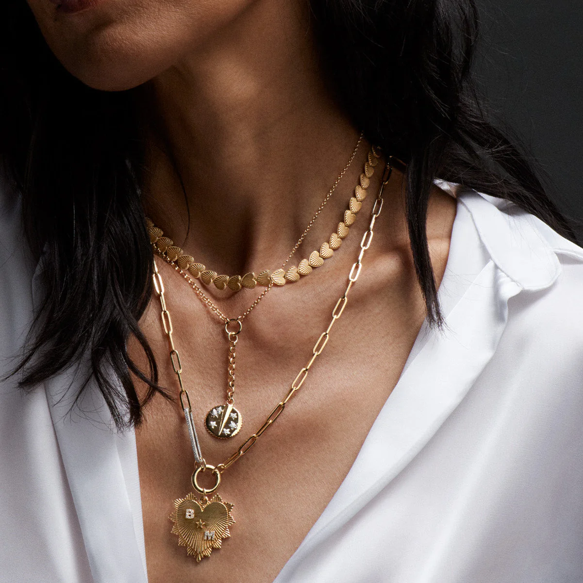 Resilience | Small Mixed Belcher Extension Necklace | Diamonds, Mixed Gold - Image 2