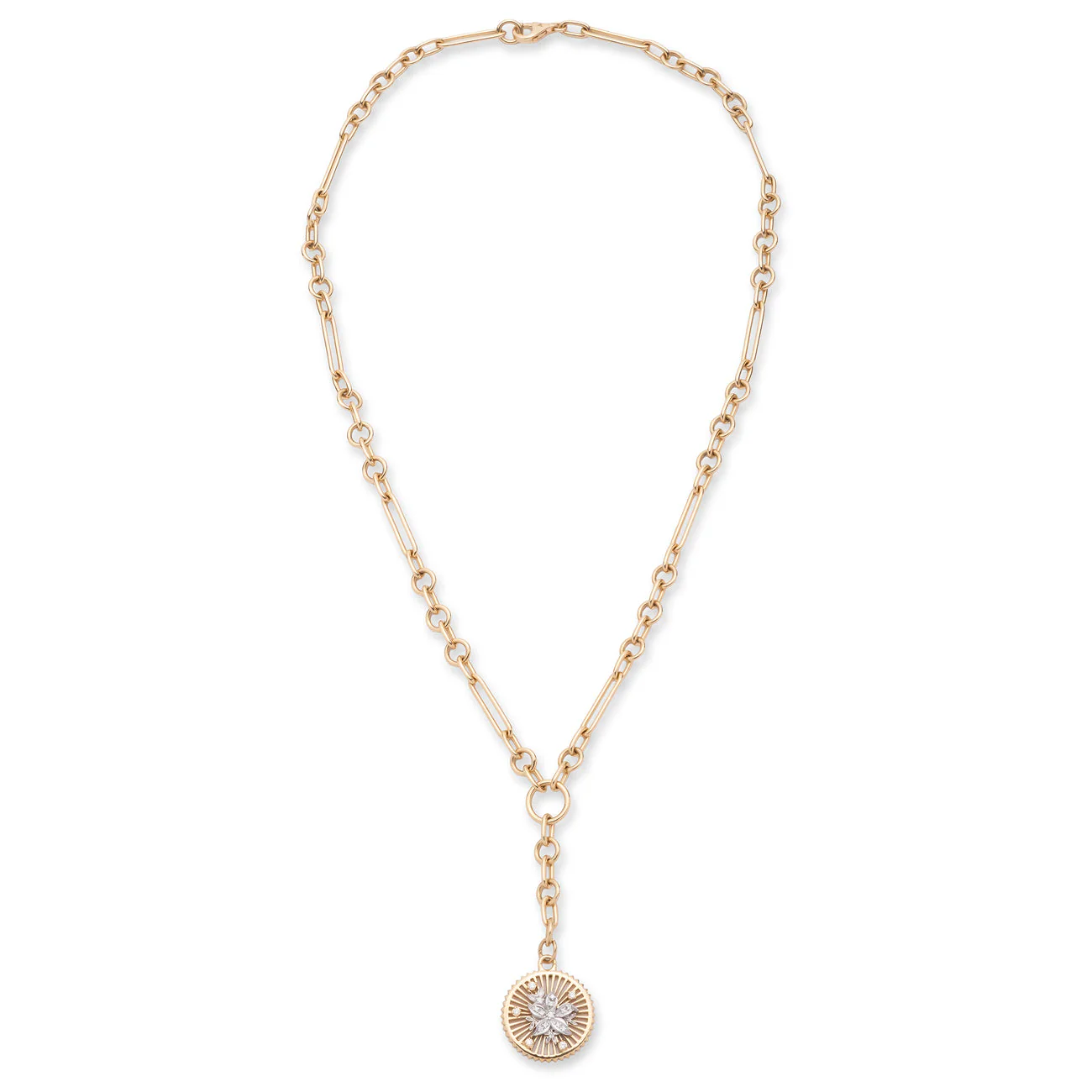 Resilience | Blossoms Small Mixed Clip Extension Necklace | Diamonds, Mixed Gold - Image 3