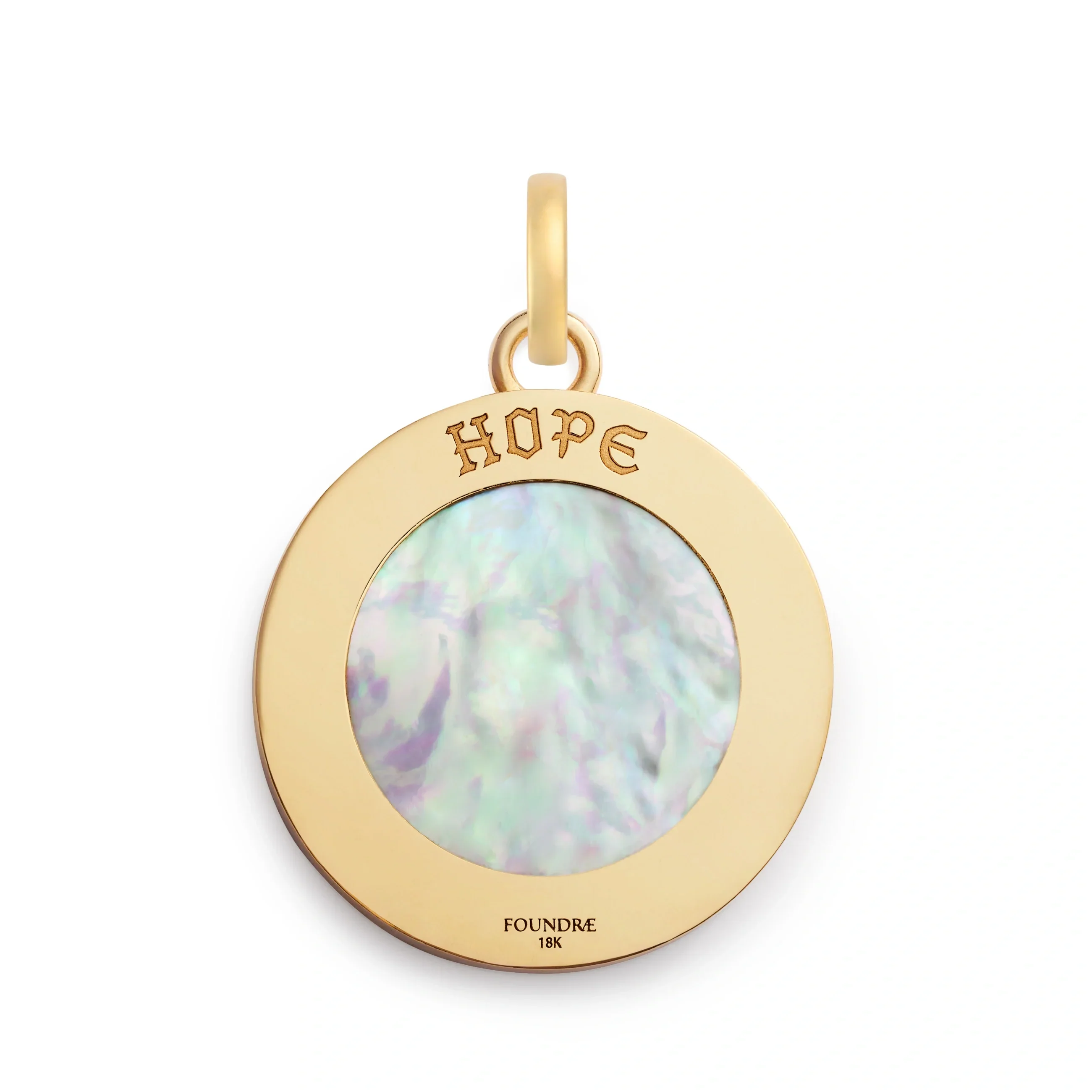 Resilience | Sparrow Screen on Stone Large Specialty Medallion | Mother of Pearl, Yellow Gold - Image 4