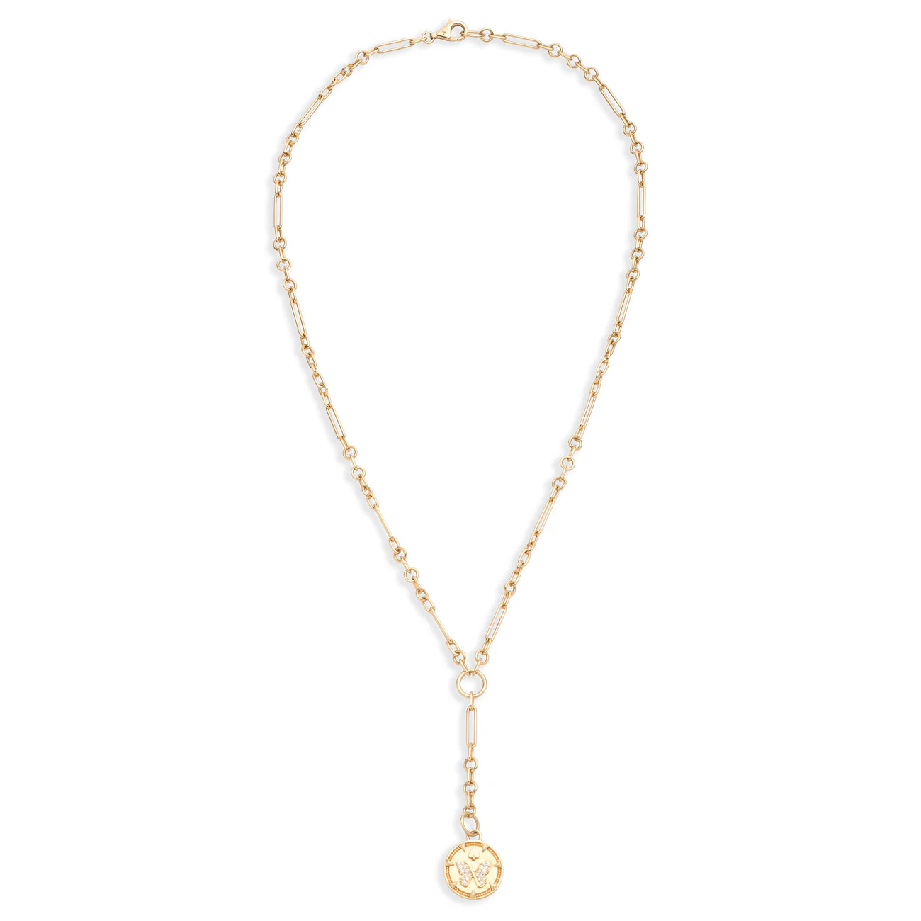 Reverie | Butterfly Fine Mixed Clip Extension Necklace | Diamonds, Yellow Gold - Image 3