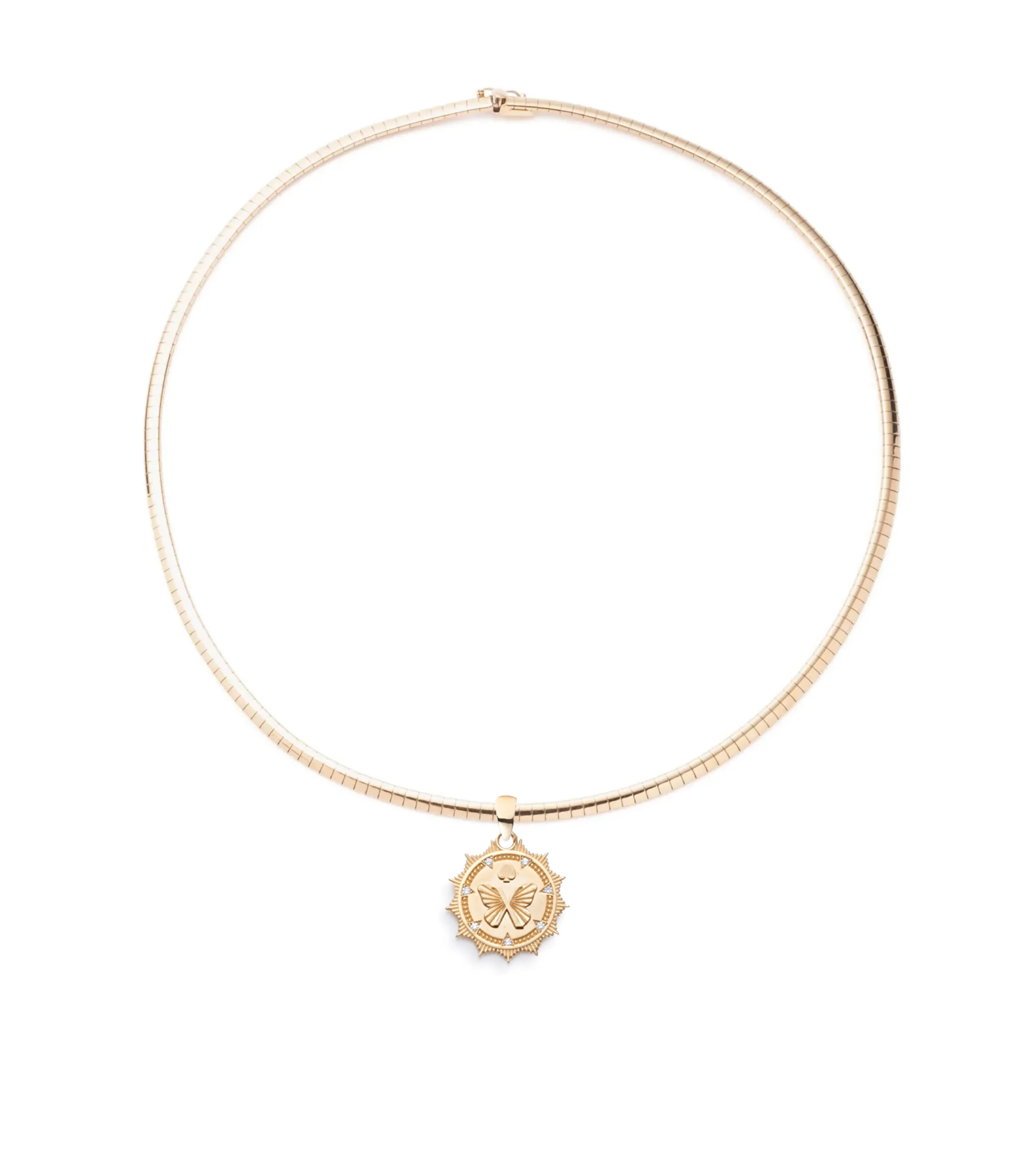 Reverie | Butterfly Small Sleek Collar Necklace | Diamonds, Yellow Gold - Image 2