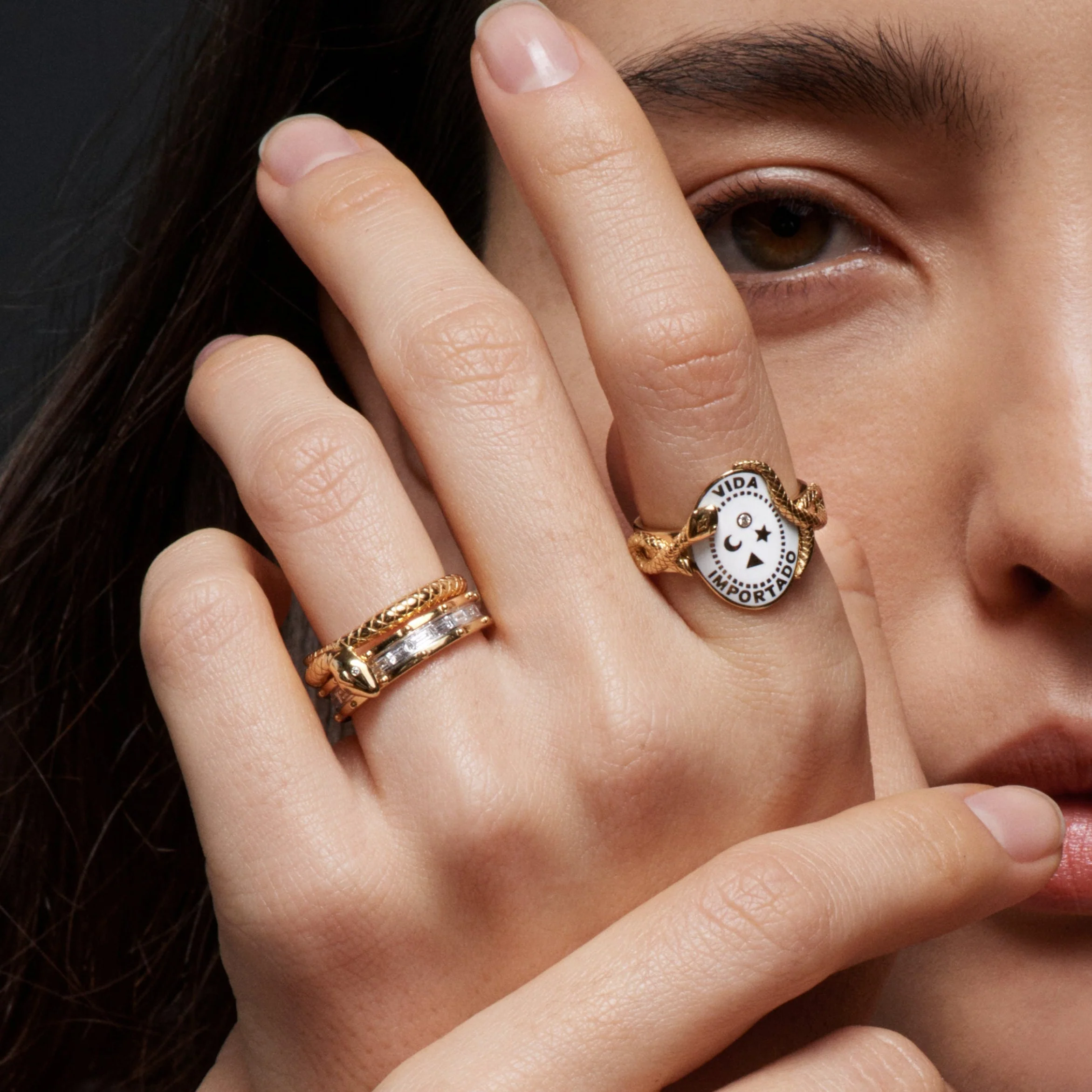 Wholeness | Snake Bookend Band | Diamonds, Yellow Gold - Image 3