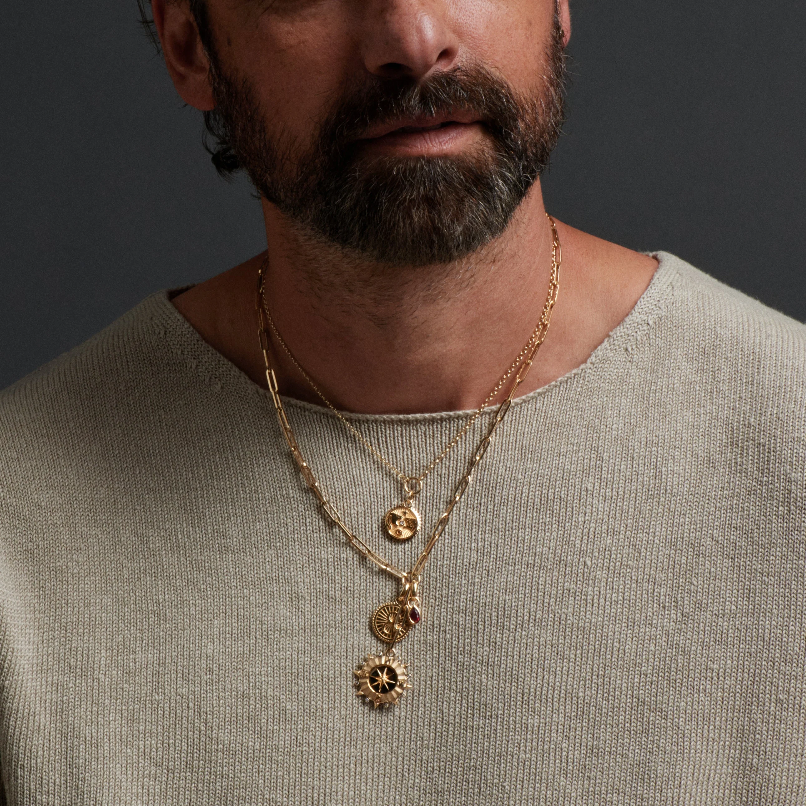Strength | Solar & Lunar Baby Medallion | Diamond, Yellow Gold - Image 2