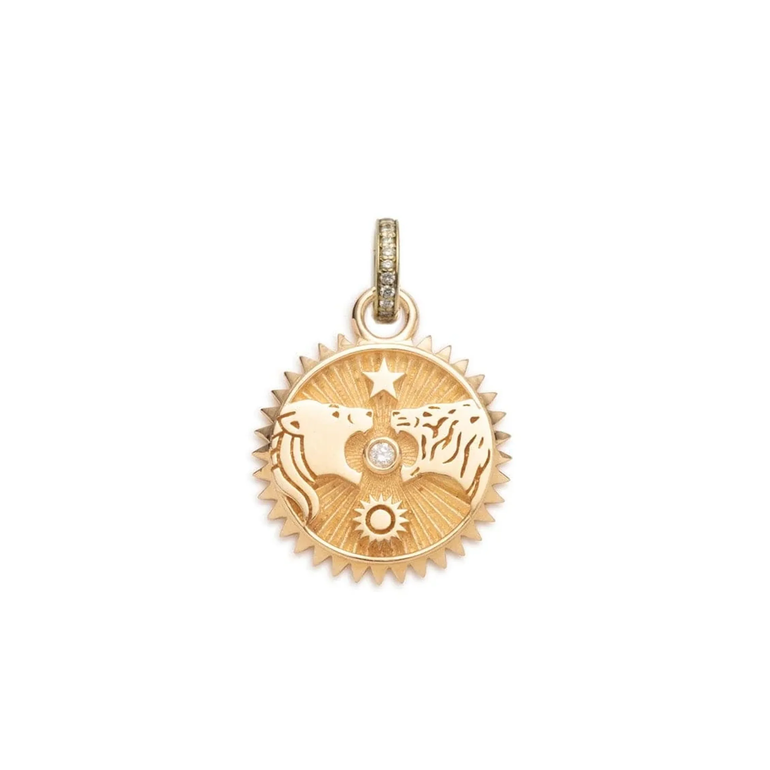 Strength | Solar & Lunar Baby Medallion | Diamond, Yellow Gold - Image 3