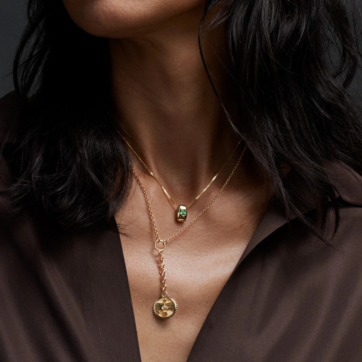 Strength | Solar & Lunar Small Mixed Belcher Extension Necklace | Diamond, Yellow Gold - Image 3