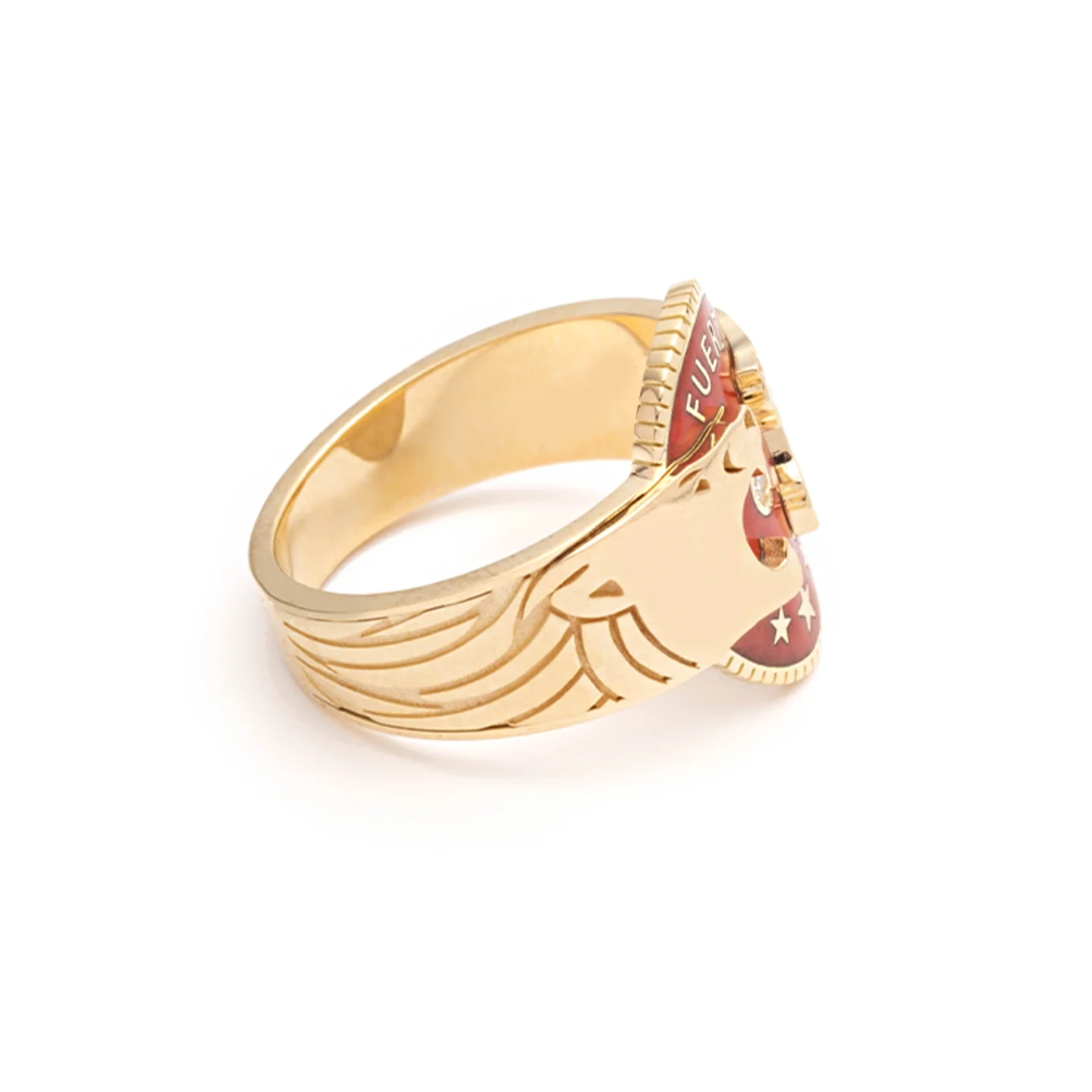 Strength | Cigar Band | Red Ceramic, Diamond, Yellow Gold - Image 2