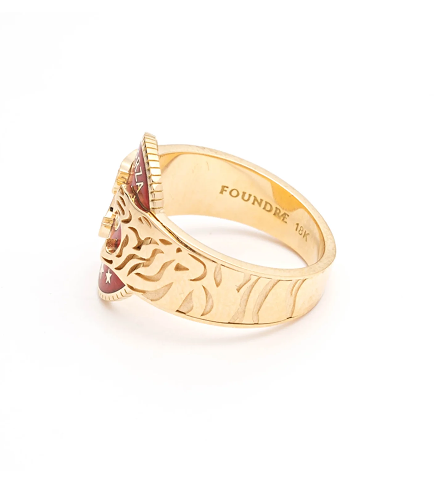 Strength | Cigar Band | Red Ceramic, Diamond, Yellow Gold - Image 3