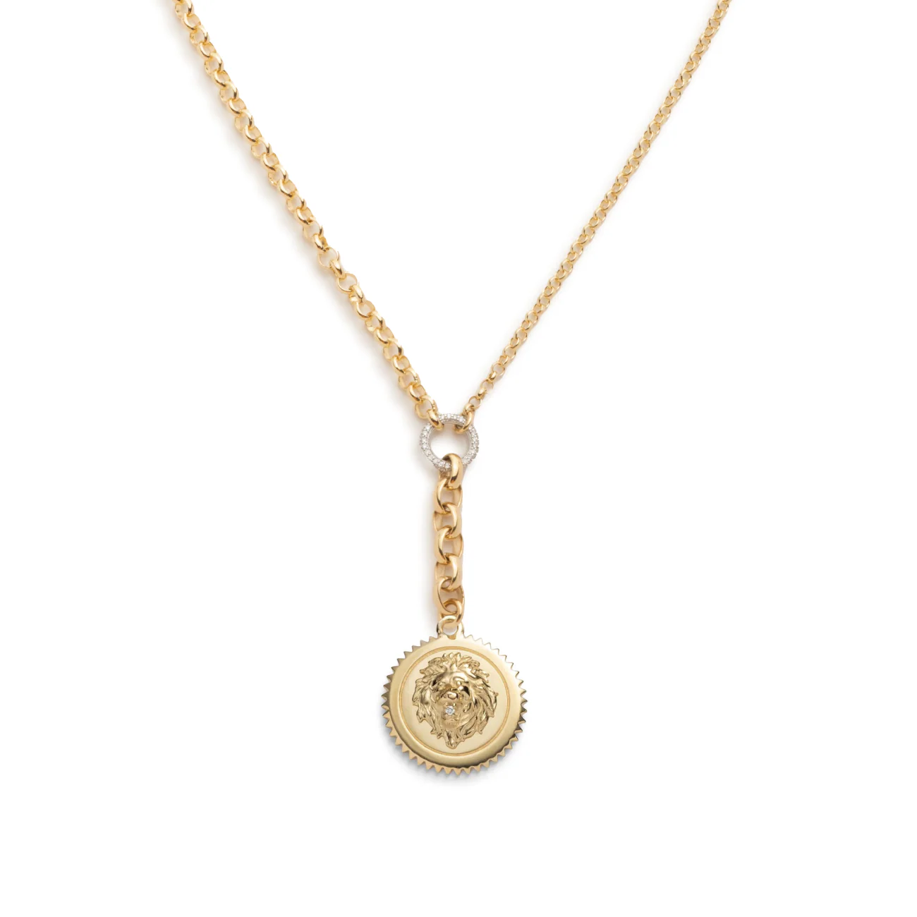Strength | Medium Mixed Belcher Extension Necklace | Diamond, Yellow Gold - Image 3