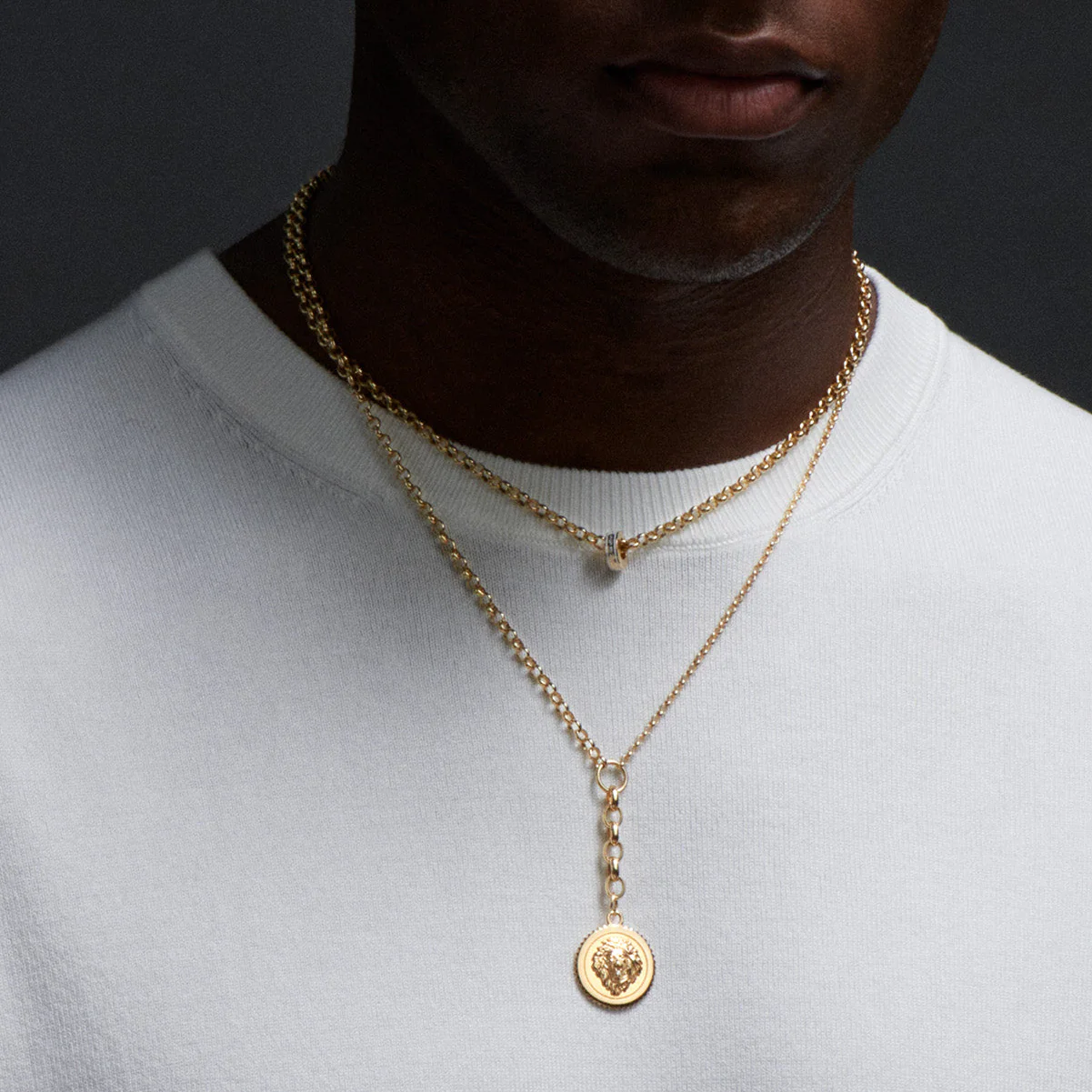 Strength | Medium Mixed Belcher Extension Necklace | Diamond, Yellow Gold - Image 4
