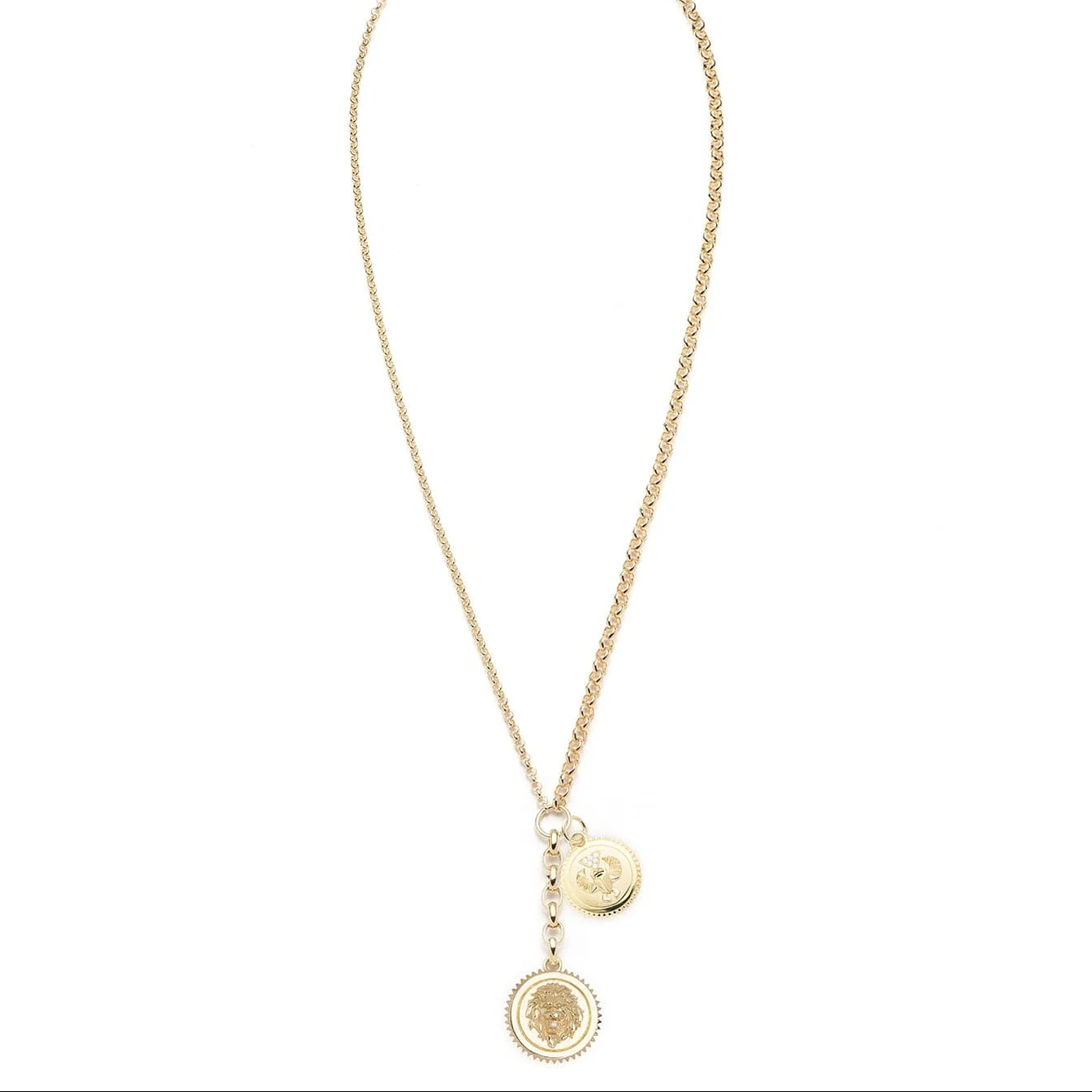 Strength - Protection | Medium Mixed Belcher Extension Necklace | Diamonds, Yellow Gold - Image 3