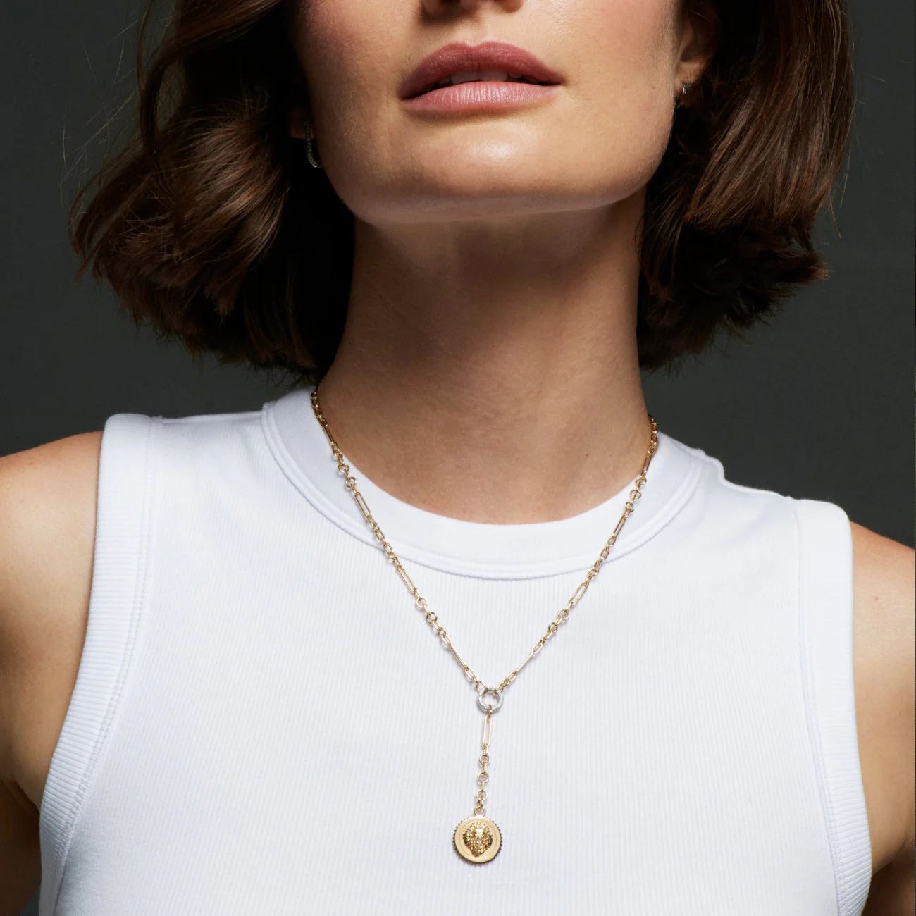 Strength | Small Mixed Clip Extension Necklace | Diamond, Yellow Gold - Image 2