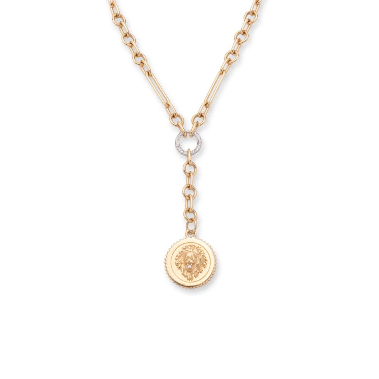 Strength | Small Mixed Clip Extension Necklace | Diamond, Yellow Gold - Image 4