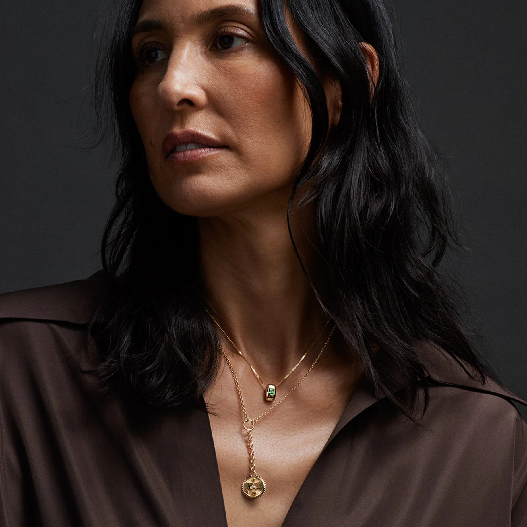 Strength | Solar & Lunar Heavy Mixed Belcher Extension Necklace | Diamond, Yellow Gold - Image 2