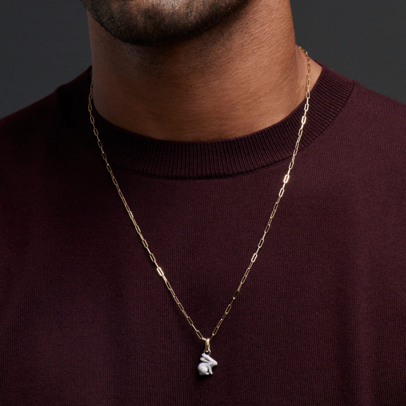 True Love | Snow Pavé Bunny Pendant | Diamonds, White Gold - Image 3