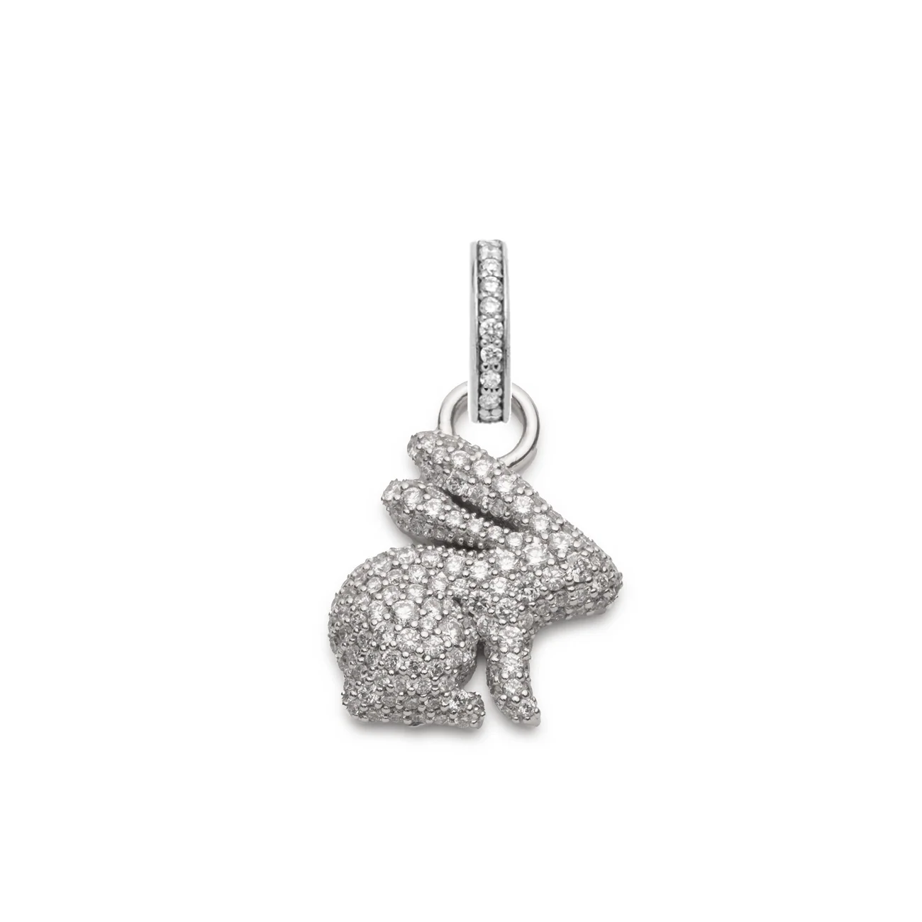 True Love | Snow Pavé Bunny Pendant | Diamonds, White Gold - Image 4