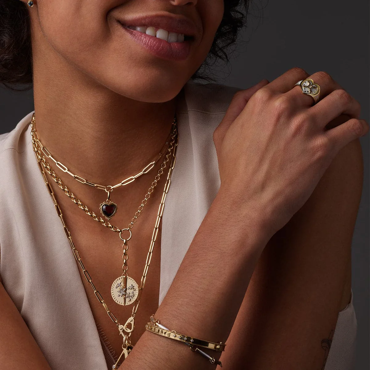 True Love | Cigar Band | Cream Ceramic, Yellow Gold - Image 3