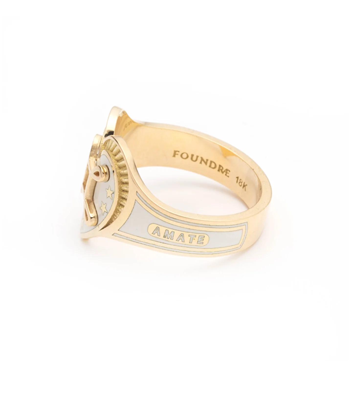 True Love | Cigar Band | Cream Ceramic, Yellow Gold - Image 4