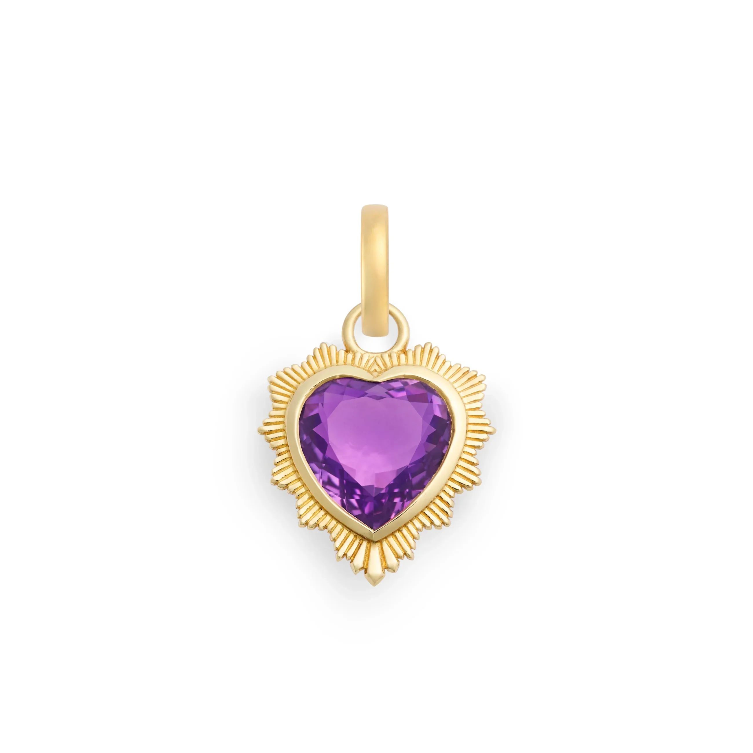 True Love | Gemstone Heart Medallion | Amethyst, Yellow Gold - Image 3