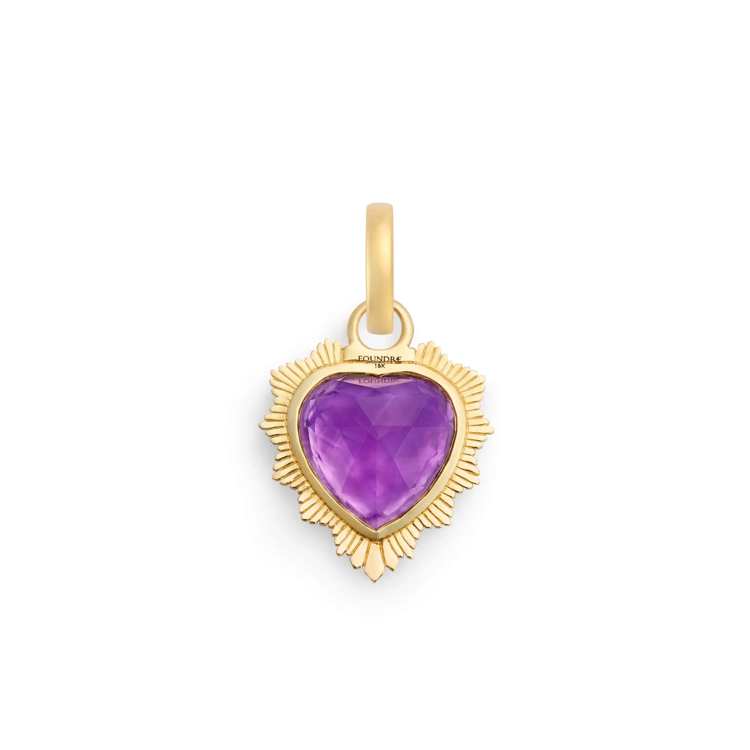 True Love | Gemstone Heart Medallion | Amethyst, Yellow Gold - Image 4