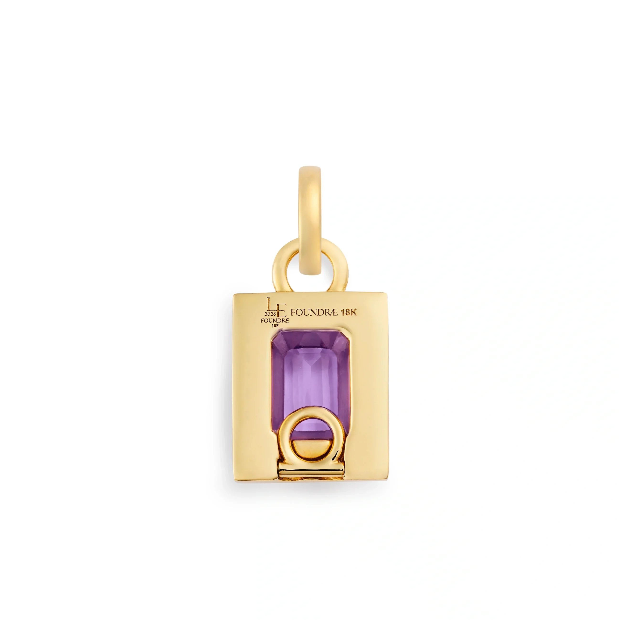 True Love | Lovestruck Pierced Cache Link Pendant | Amethyst, Diamonds, Yellow Gold - Image 4