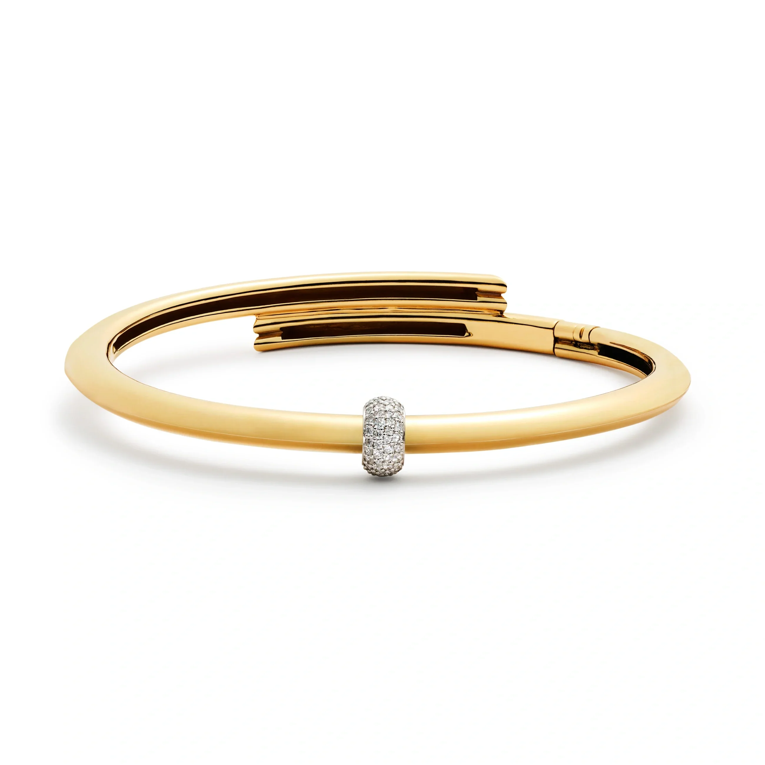 True Love | Pavé Orbit Heart Beat Strong Heart Bangle | Diamonds, Mixed Gold - Image 3