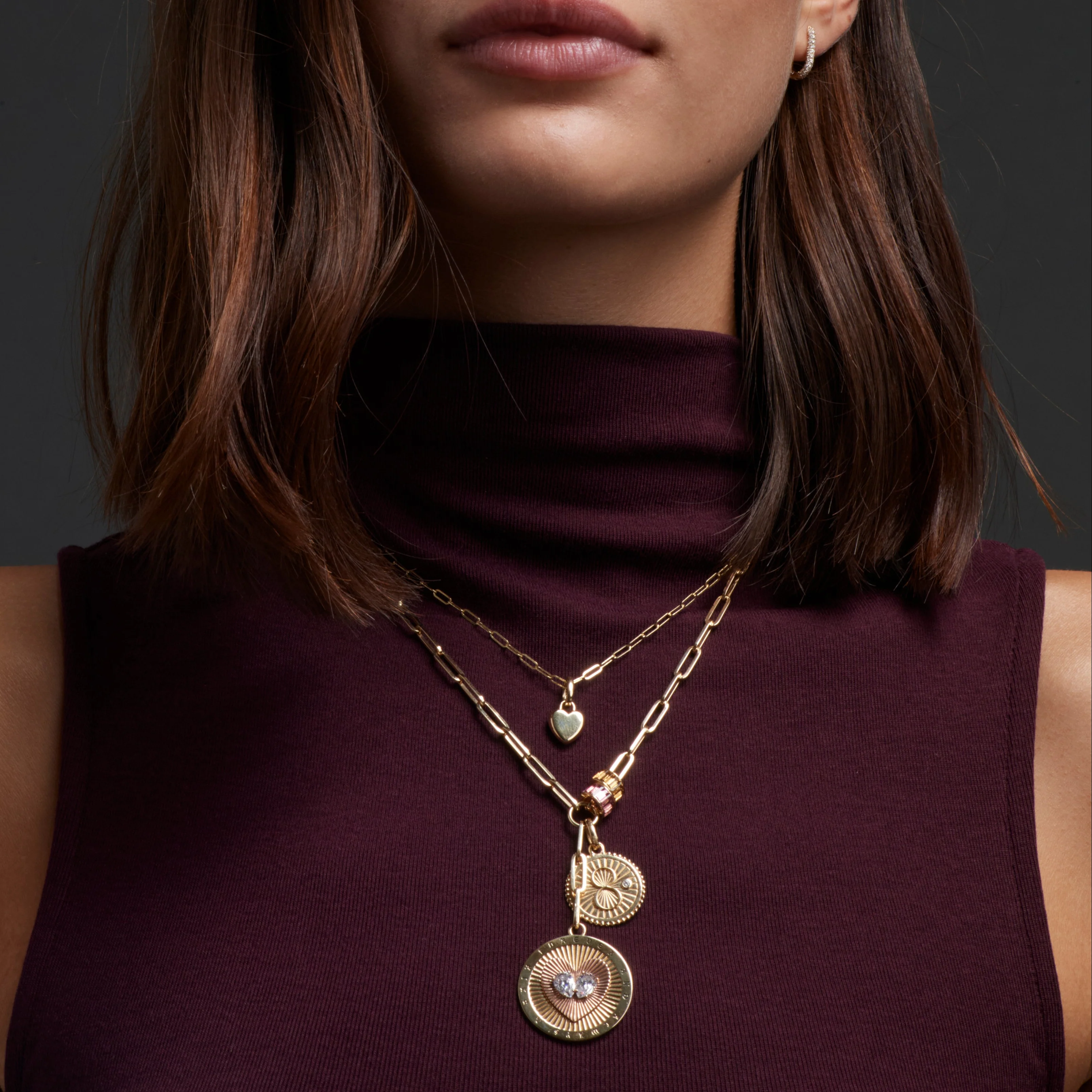 Personalized - True Love | Engravable Heart Ingot Petite Medallion | Yellow Gold - Image 4