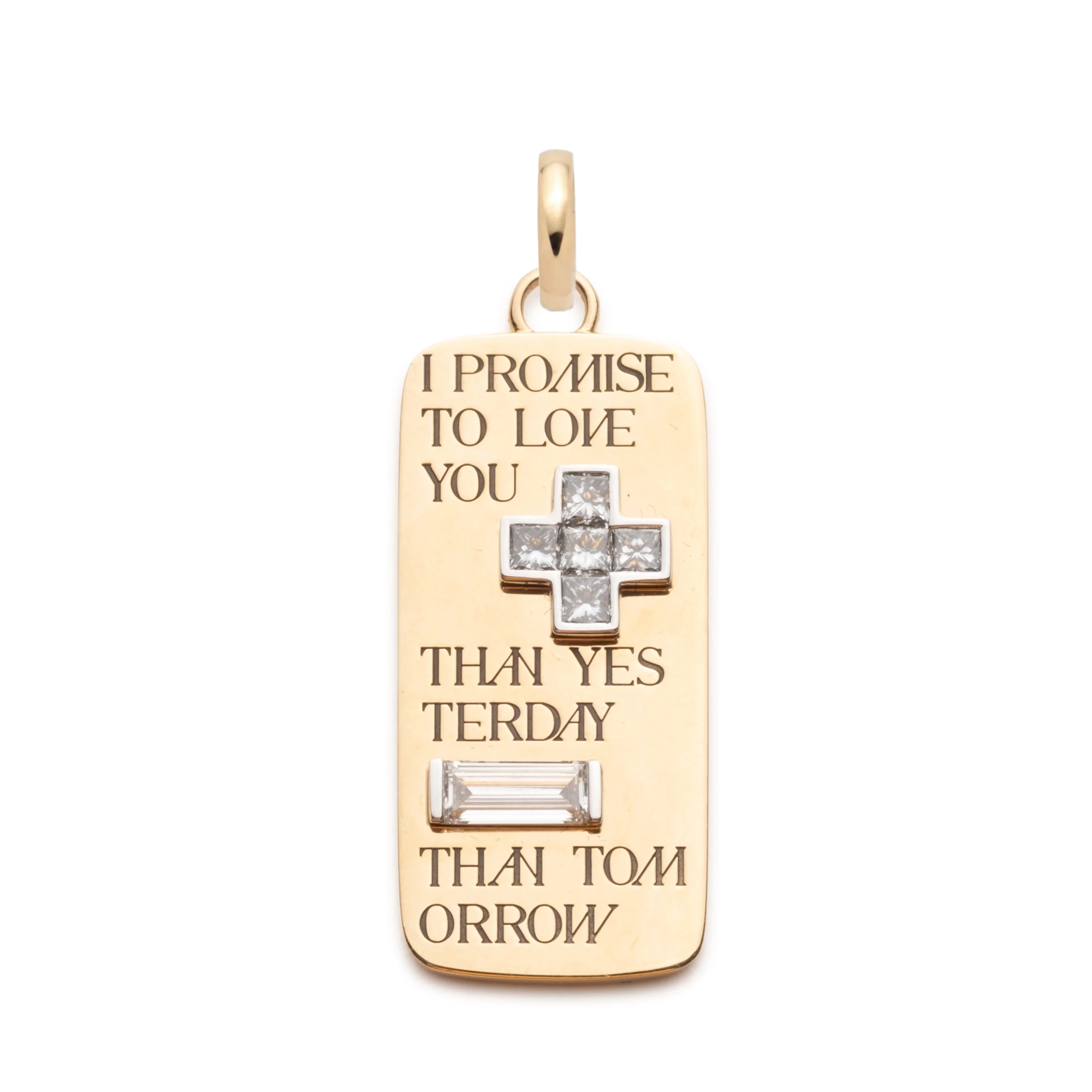 True Love | Promise Ingot Pendant | Diamonds, Yellow Gold