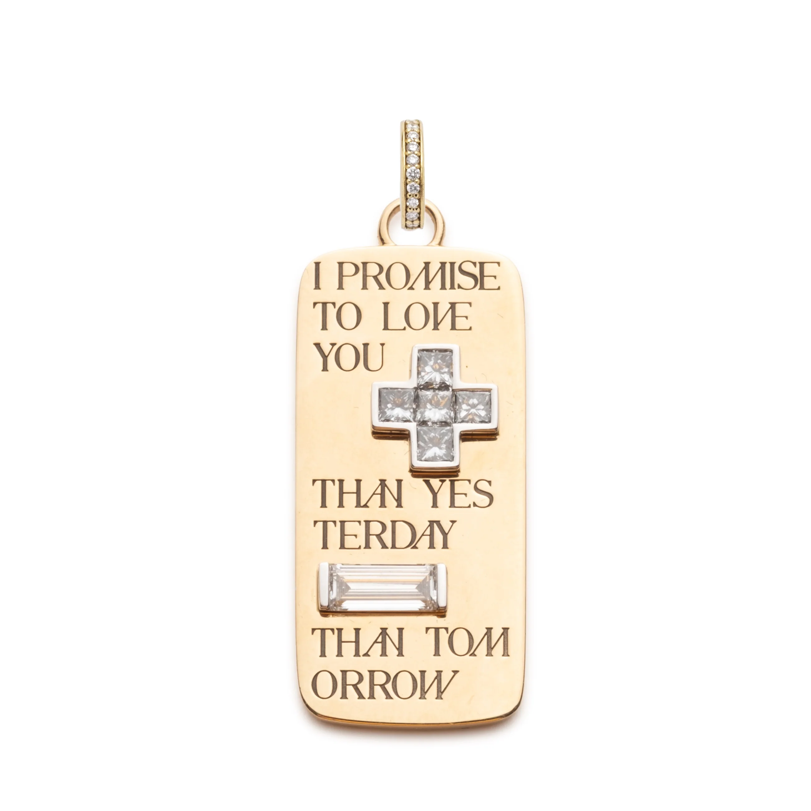 True Love | Promise Ingot Pendant | Diamonds, Yellow Gold - Image 3